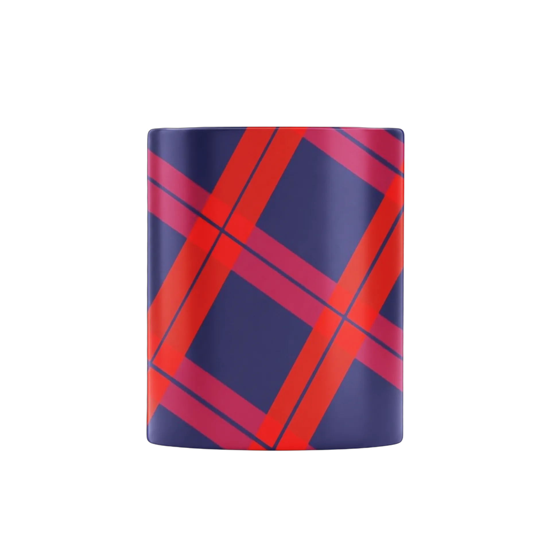 Caneca Estampa Plaid Azul Vermelho 325ml - Imagem 2