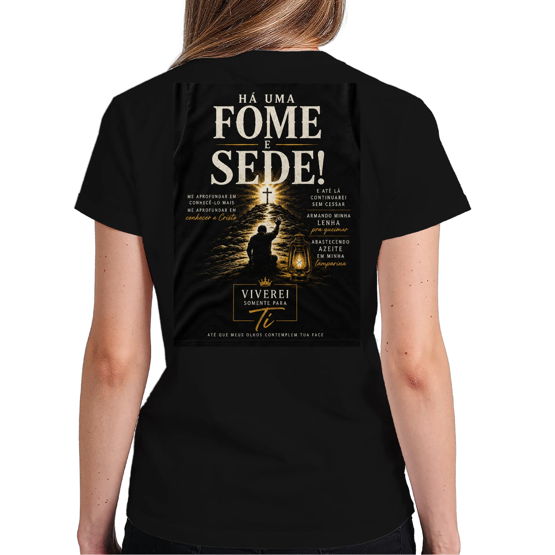 Camiseta Fome e Sede 100% Algodão Preto - Imagem 6
