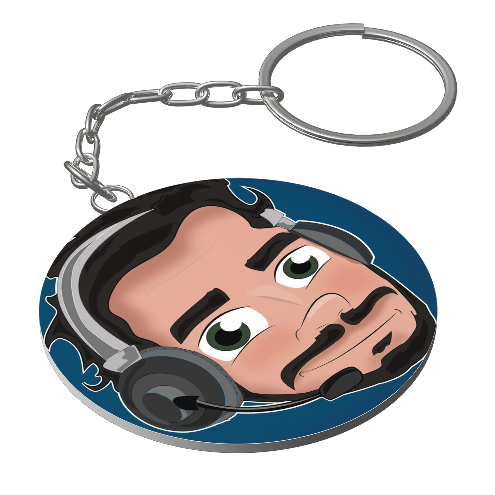 Chaveiro MDF Estampa Personagem Com Headset - Imagem 1