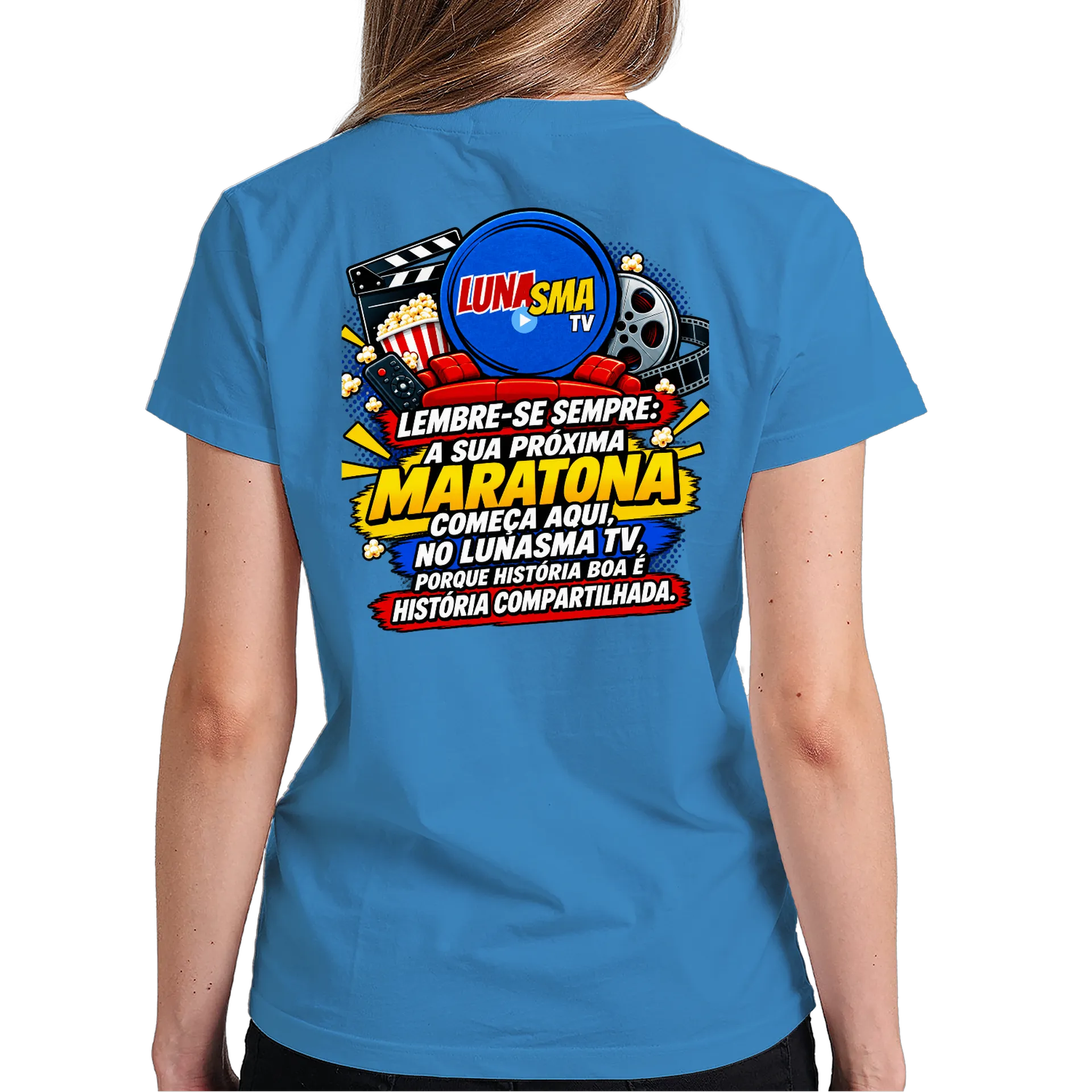Camiseta Logo Lunasma TV Estampa Tipográfica Colorida 100% de Lucas — imagem 5 de 6