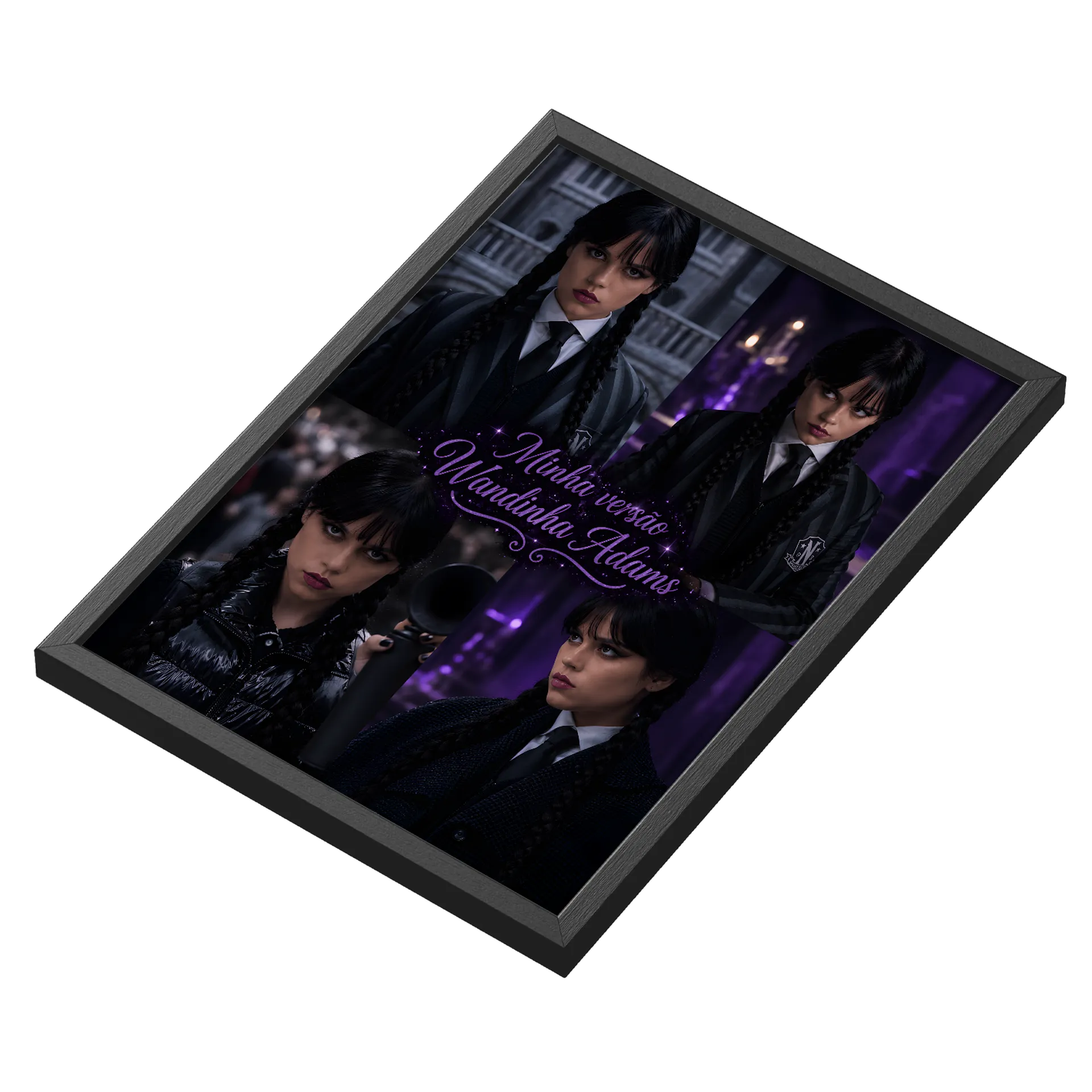 Quadro Wandinha Addams Estilo Retrato com Frase A3 - Imagem 3