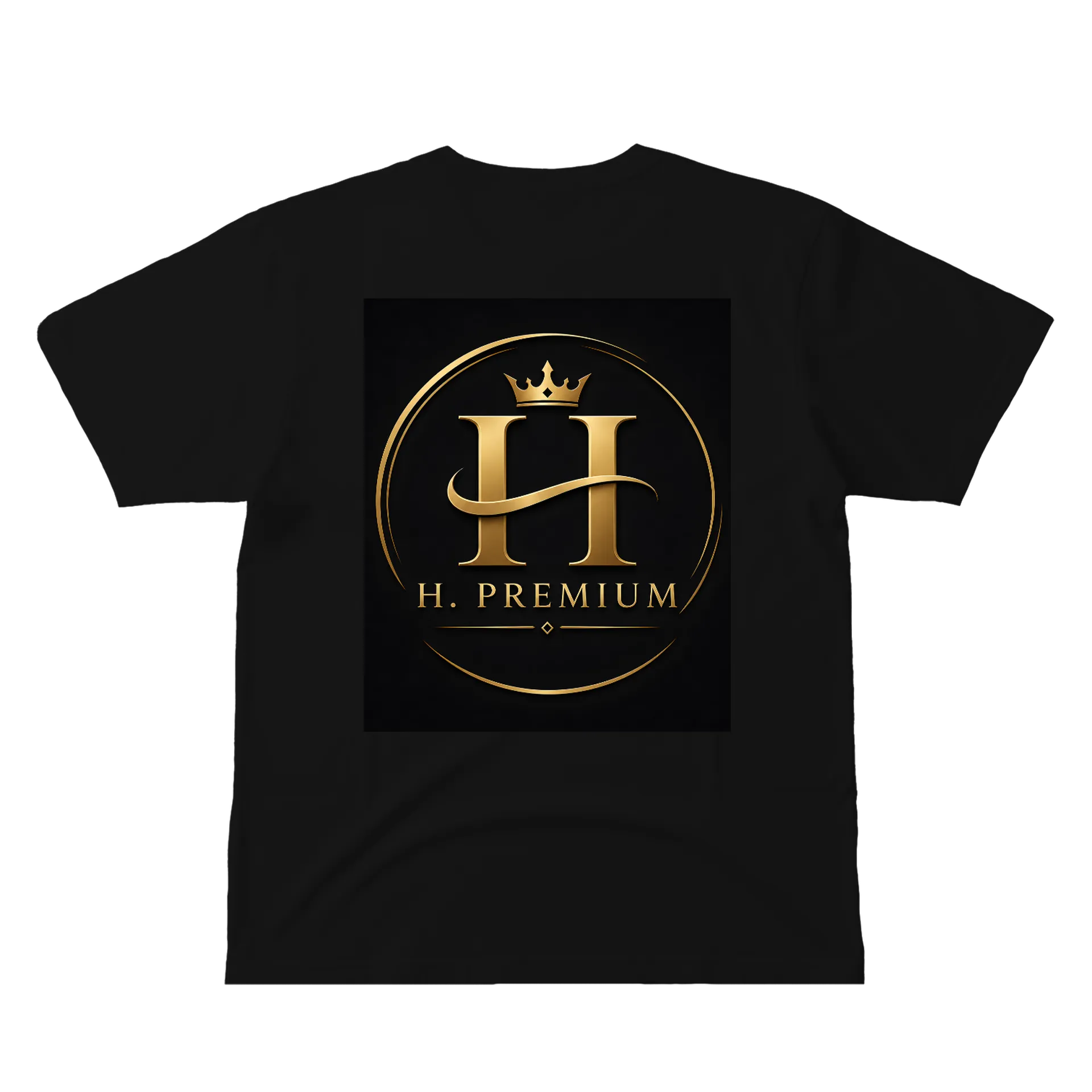 Camiseta Logo Tipográfico H. Premium Dourado e Preto 100% de Vinícius  — imagem 2 de 6