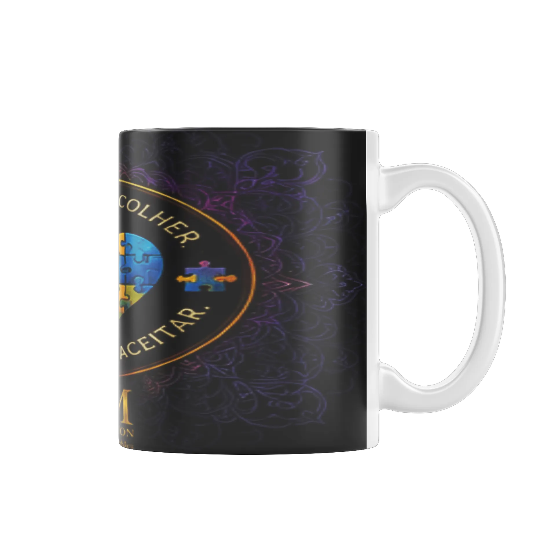Caneca Porcelana Coração Quebra-Cabeça 325ml - Imagem 1