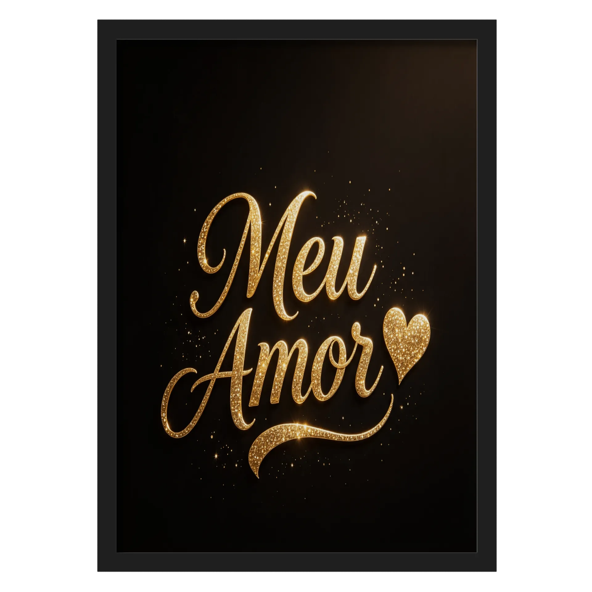 Quadro Mensagem de Amor Ouro A3 MDF e Vidro - Imagem 1