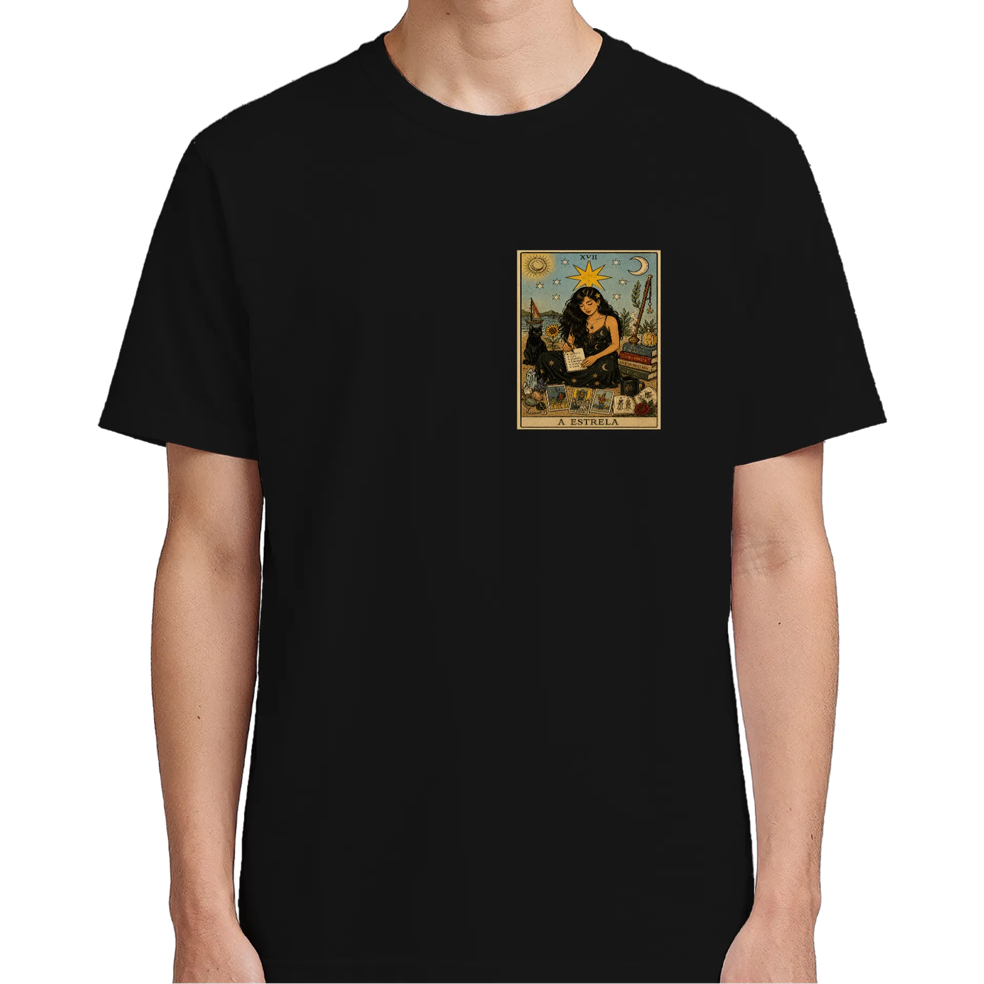 Camiseta Estampa Tarot Ímãs Letras Estelares 100% Algodão - Imagem 5