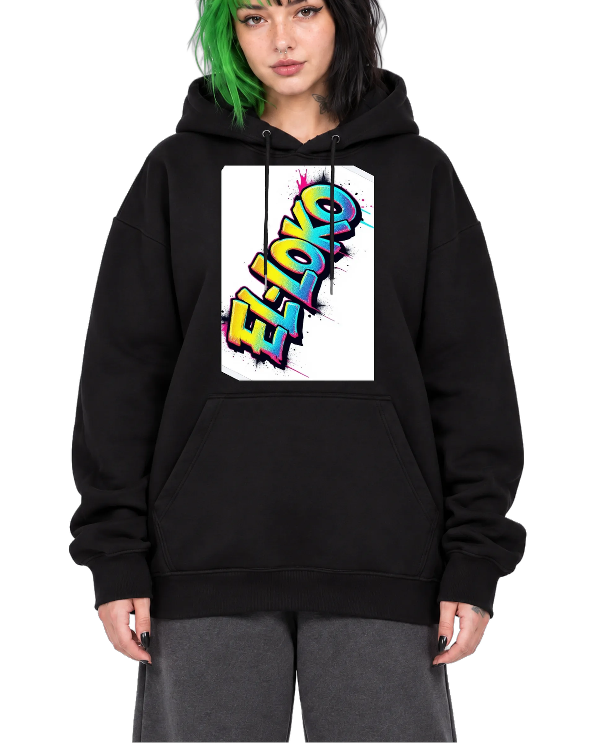 Blusa Moletom Arte Neon Graffiti 50% Algodão 50% Poliéster - Imagem 1