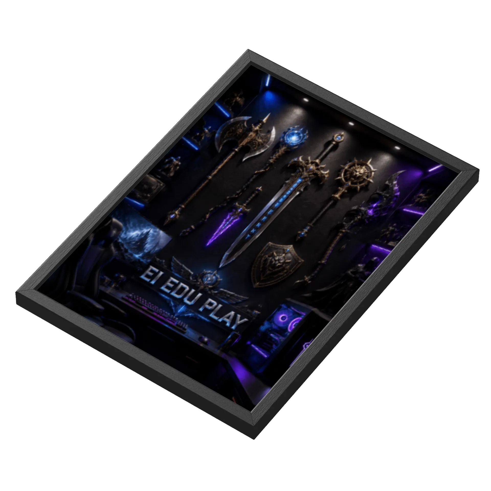 Quadro Arte Gamer Espadas e Escudos A3 - Imagem 3