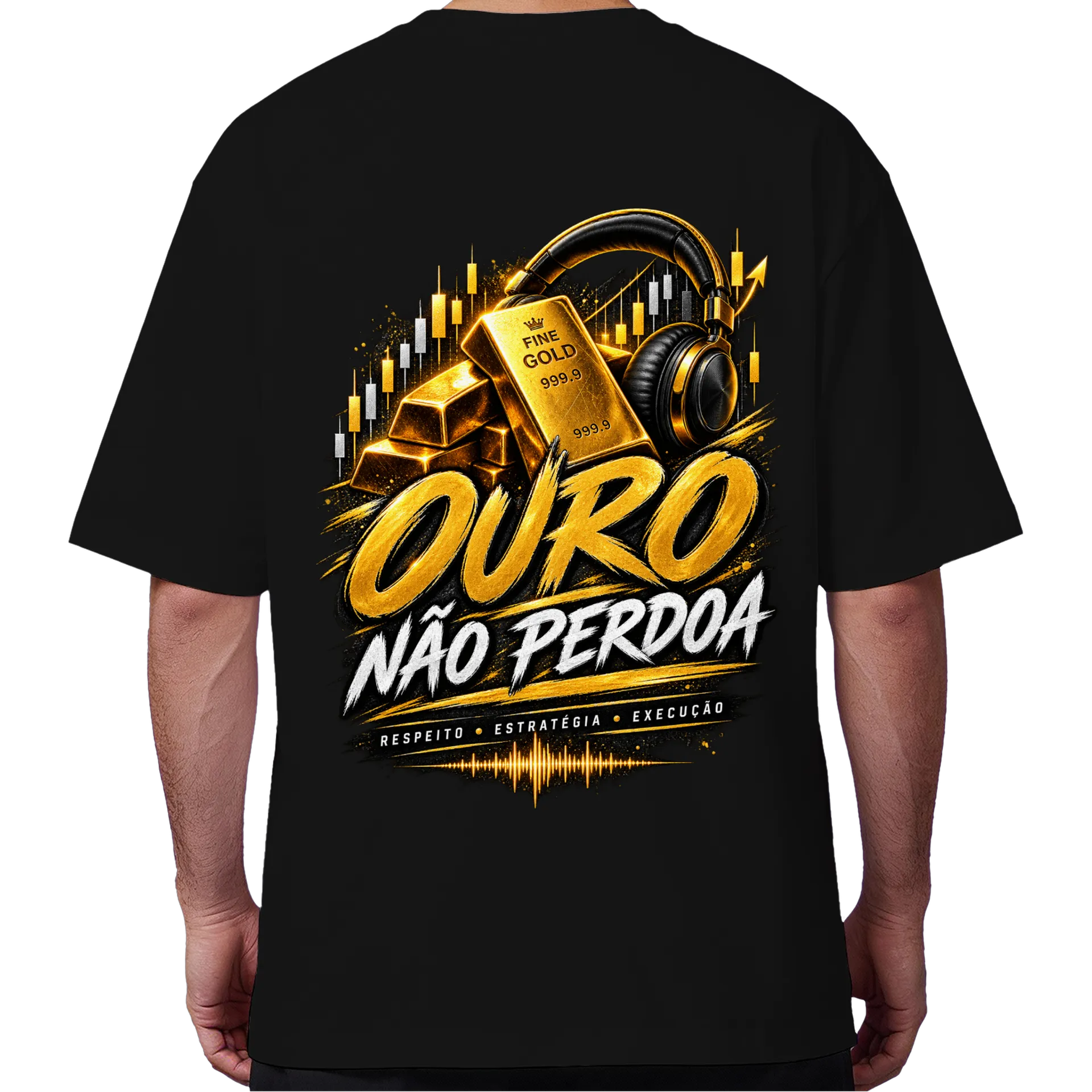 Camiseta Oversized Ouro Não Perdoa Preto - Imagem 6