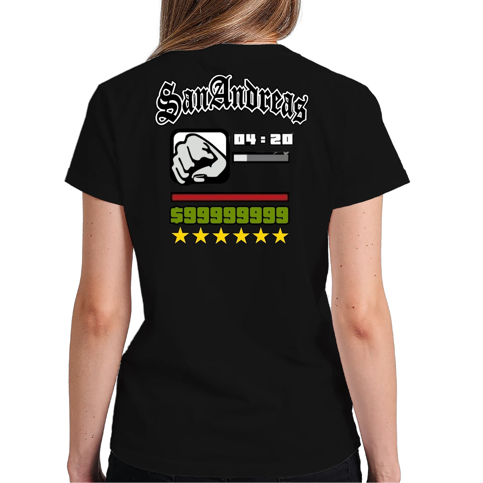 Camiseta San Andreas Estampa Tipográfica 100% Algodão - Imagem 6