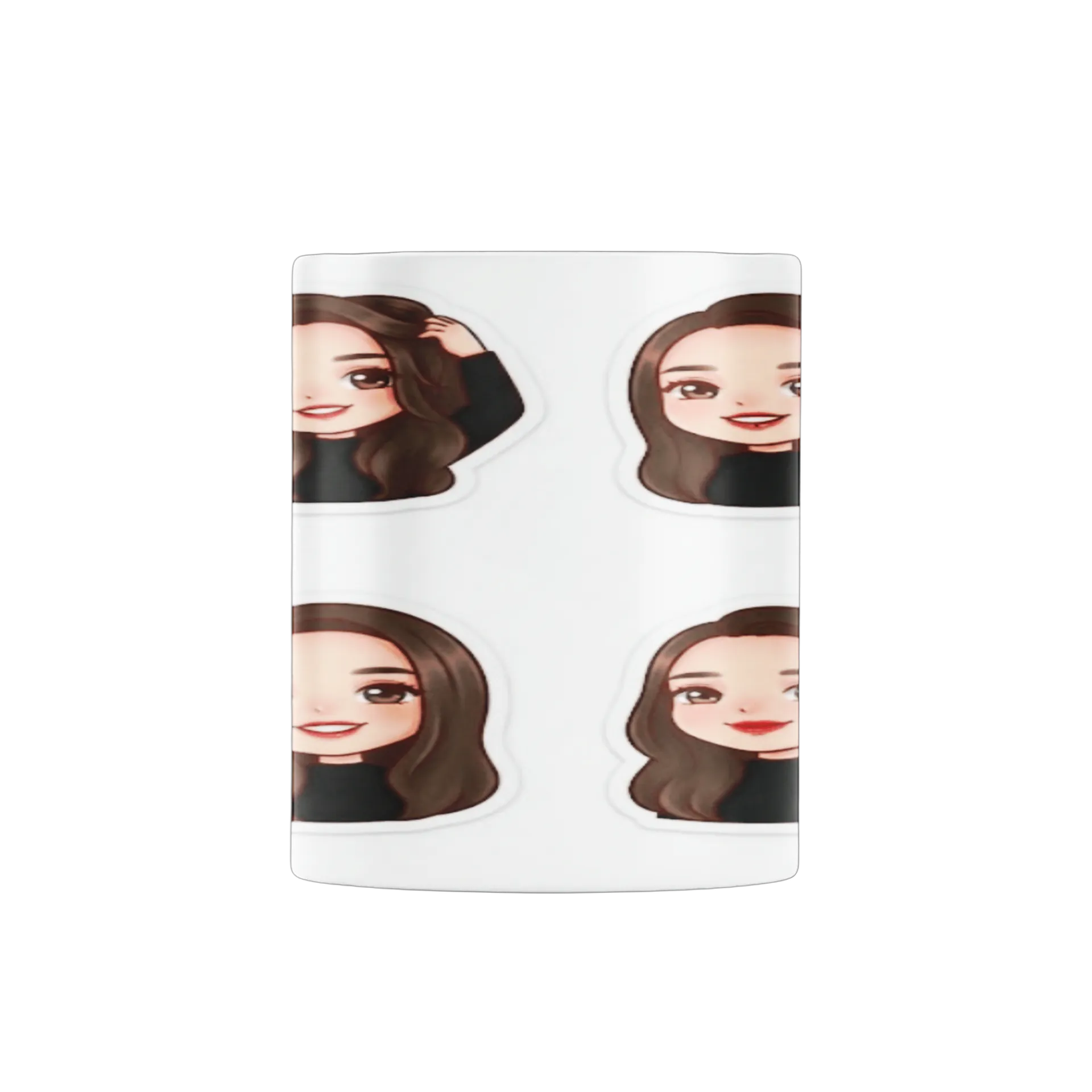 Caneca Caricaturas de Mulher Cabelo Castanho 325ml - Imagem 1