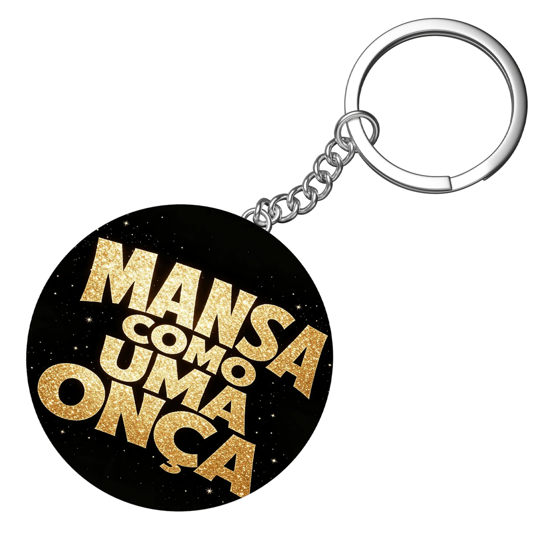 Chaveiro MDF Mensagem Promocional Ouro Glitter - Imagem 4