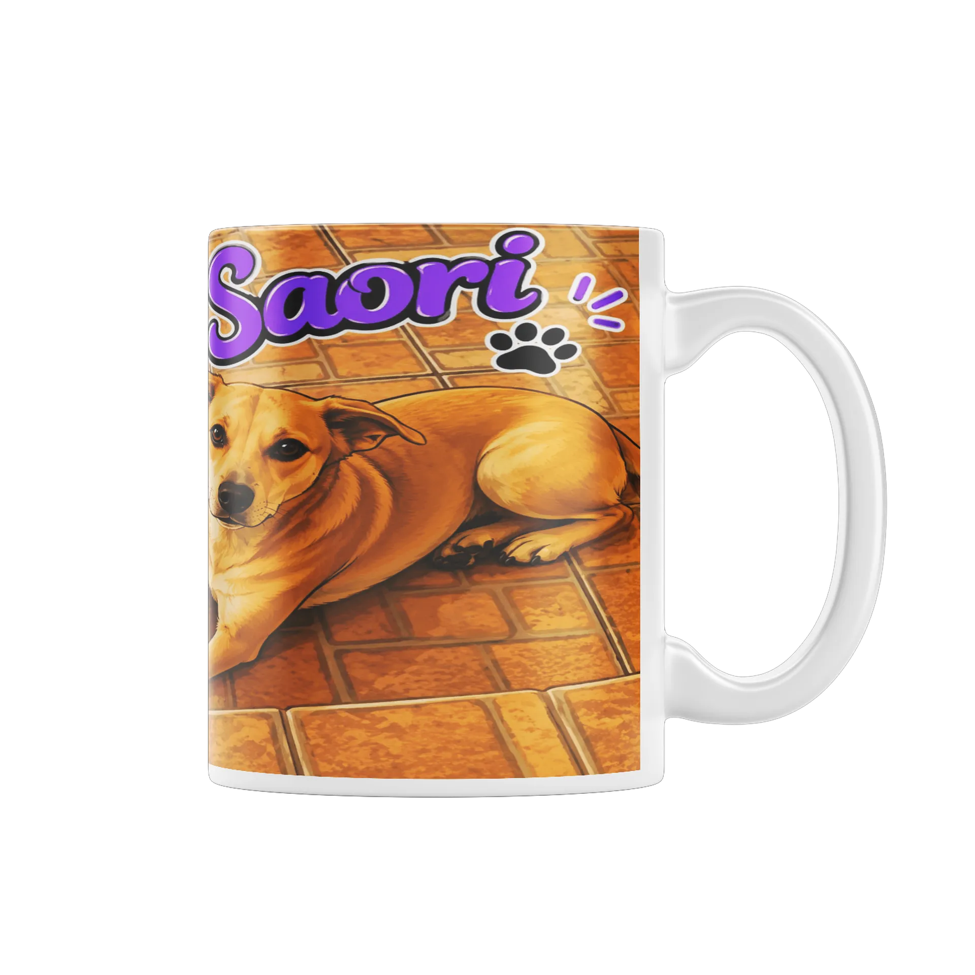 Caneca Porcelana Cães Pandora e Saori 325ml - Imagem 1