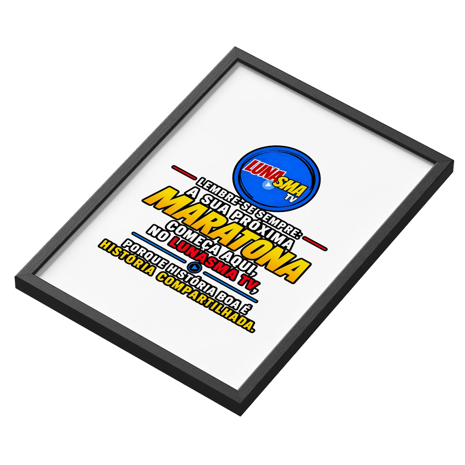 Quadro Logo Lunasma TV Estampa Tipográfica A3 Com Vidro - Imagem 3