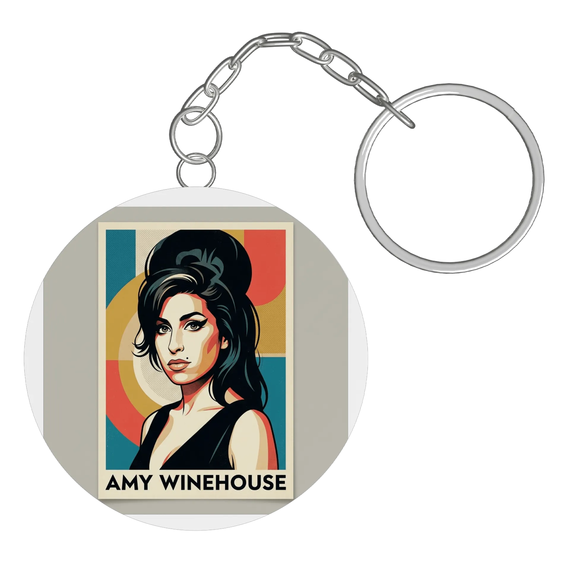 Chaveiro MDF Amy Winehouse Retrato Pop Art Colorido de Caneca Store — imagem 2 de 3