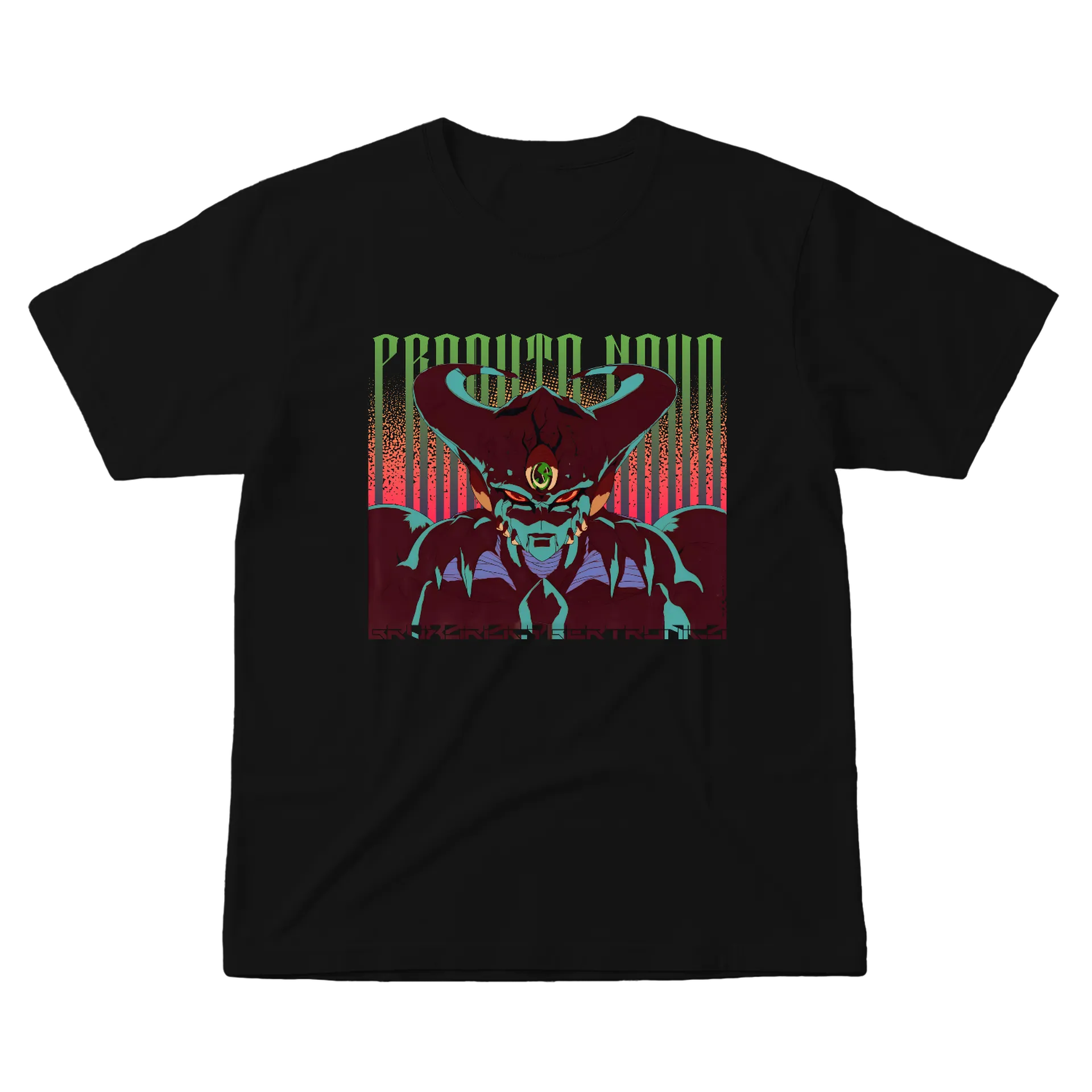 Camiseta PRODUTO NOVO preta (Estampa na Frente) de BRVXO — imagem 1 de 6