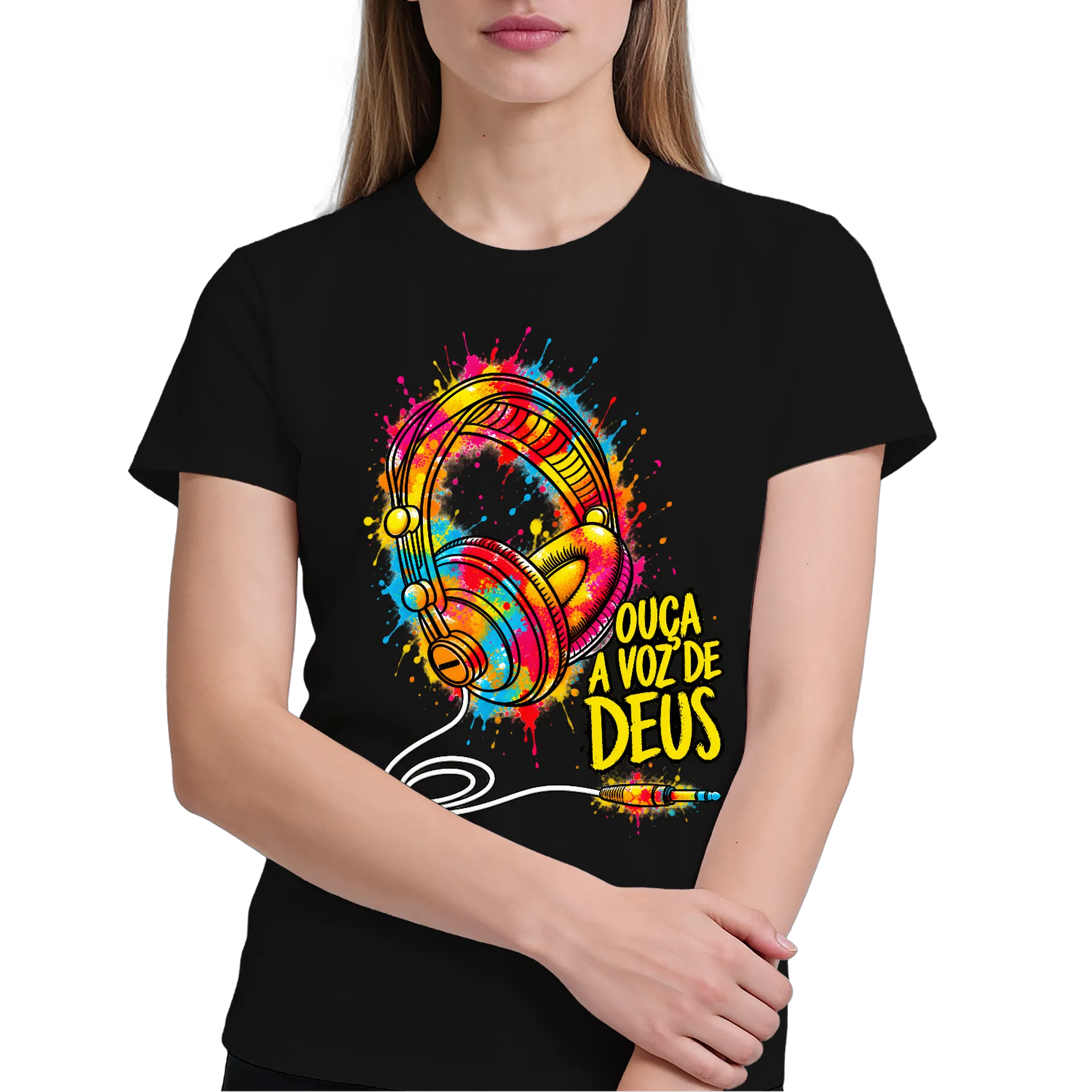 Camiseta Ouça a Voz de Deus 100% Algodão - Imagem 3