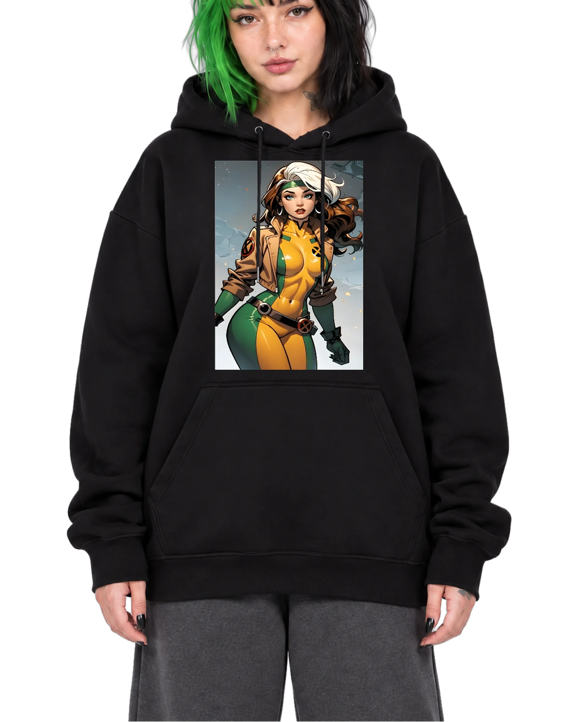 Blusa Moletom Mulher Ruiva Traje Amarelo e Verde Anime - Imagem 1