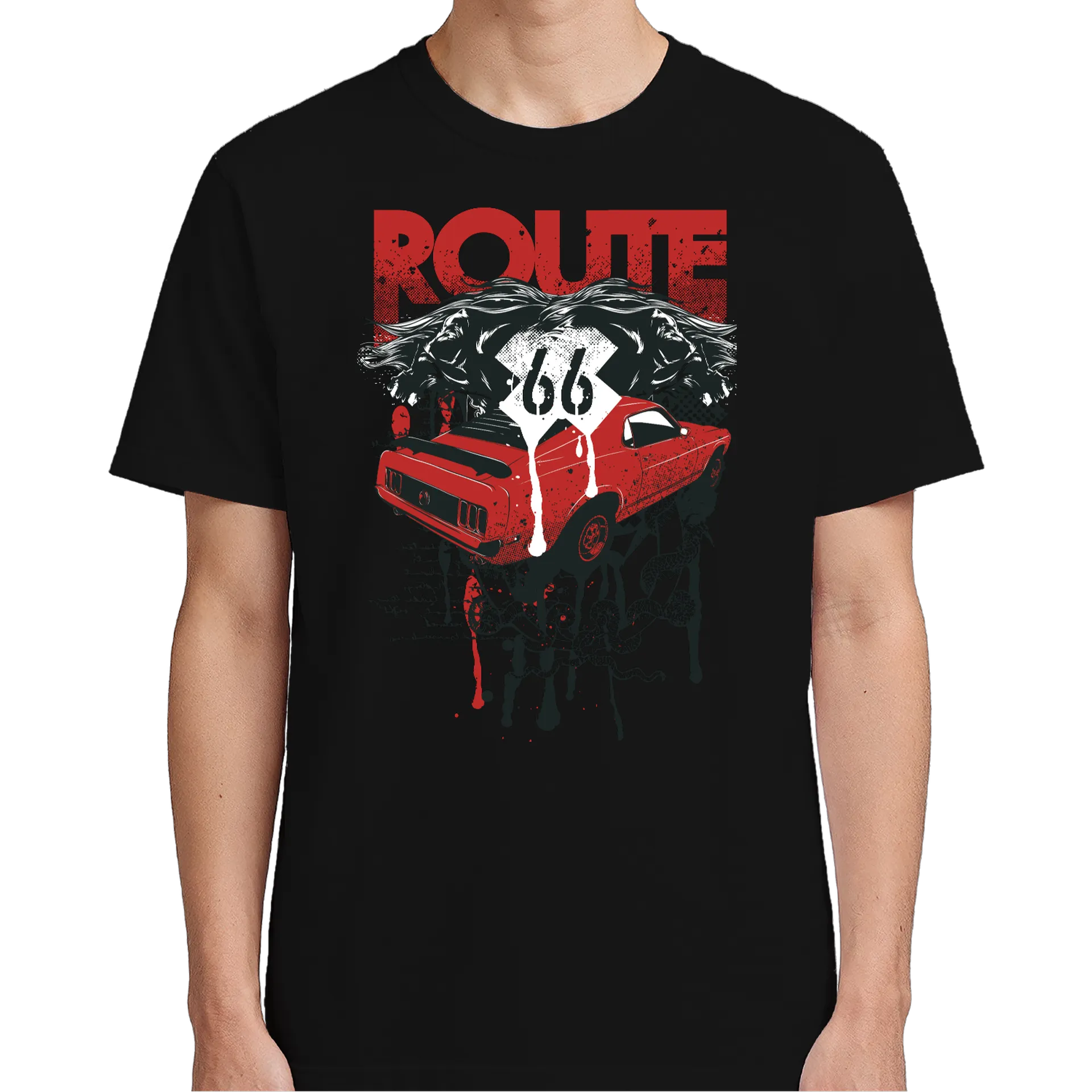Camiseta Gota Vermelha Carro Vintage 100% Algodão - Imagem 5