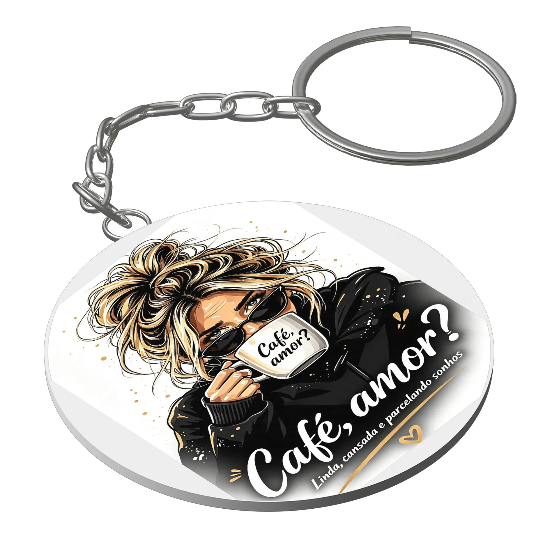 Chaveiro personalizado Café, Amor? de Graciele Rosa  — imagem 1 de 3