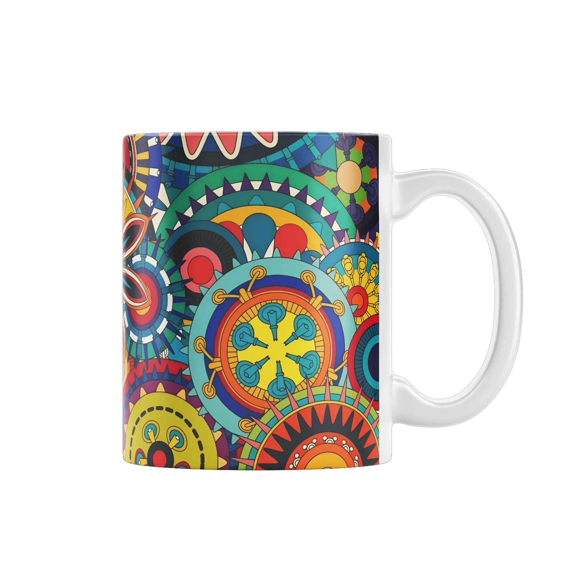 Caneca Porcelana Abstrata Colorida 325ml - Imagem 1