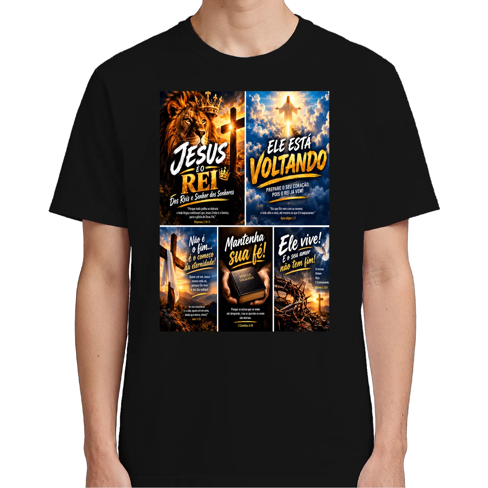 Camiseta com Estampa cristã várias cores,100% Algodão de Oliver — imagem 4 de 6