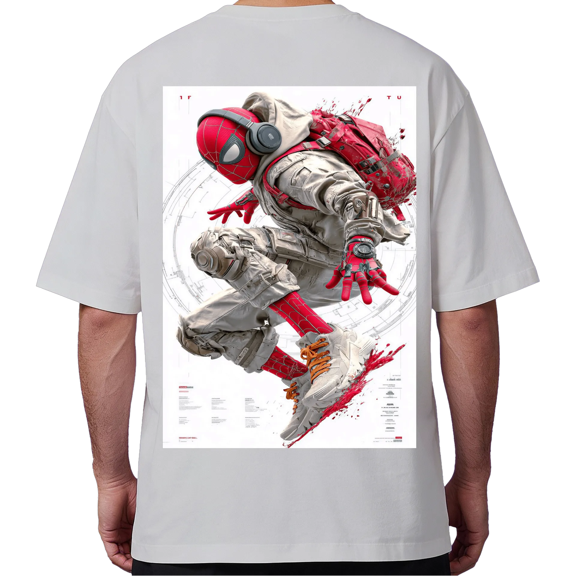 Camiseta Oversized Estampa homem aranha Preto 100% - Imagem 6