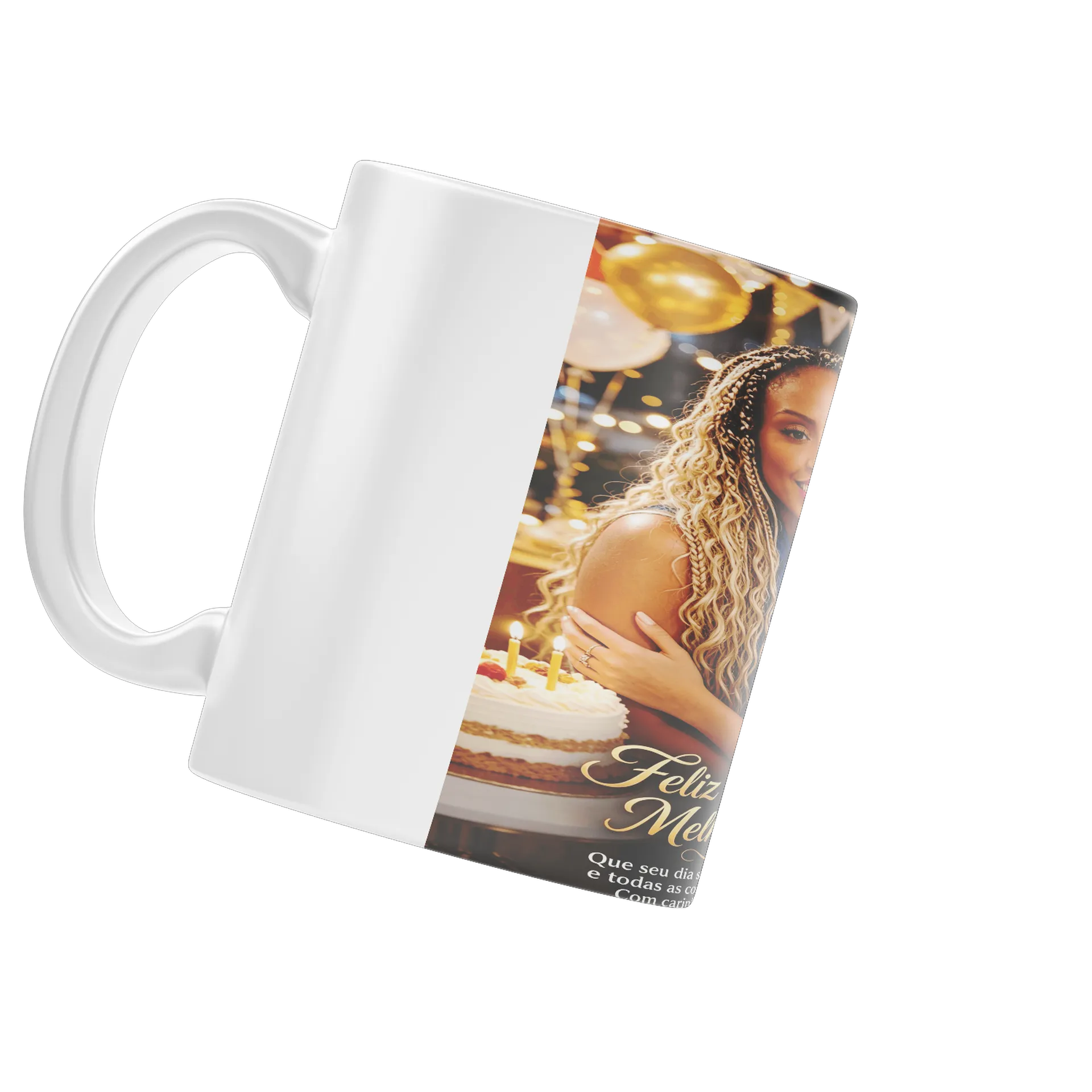Caneca Porcelana Amizade Feliz Aniversário 325ml - Imagem 3