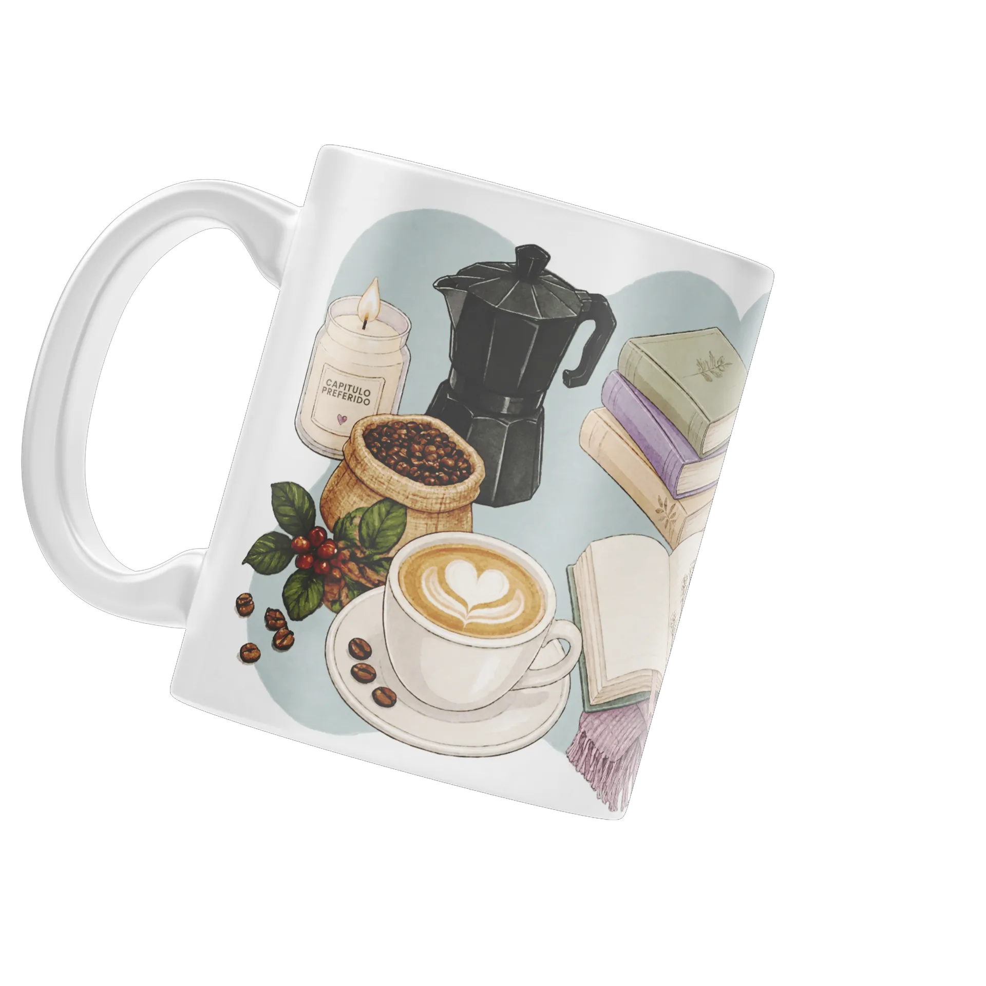 Caneca personalizada Café com Leitura de Henrique Freitas — imagem 3 de 4