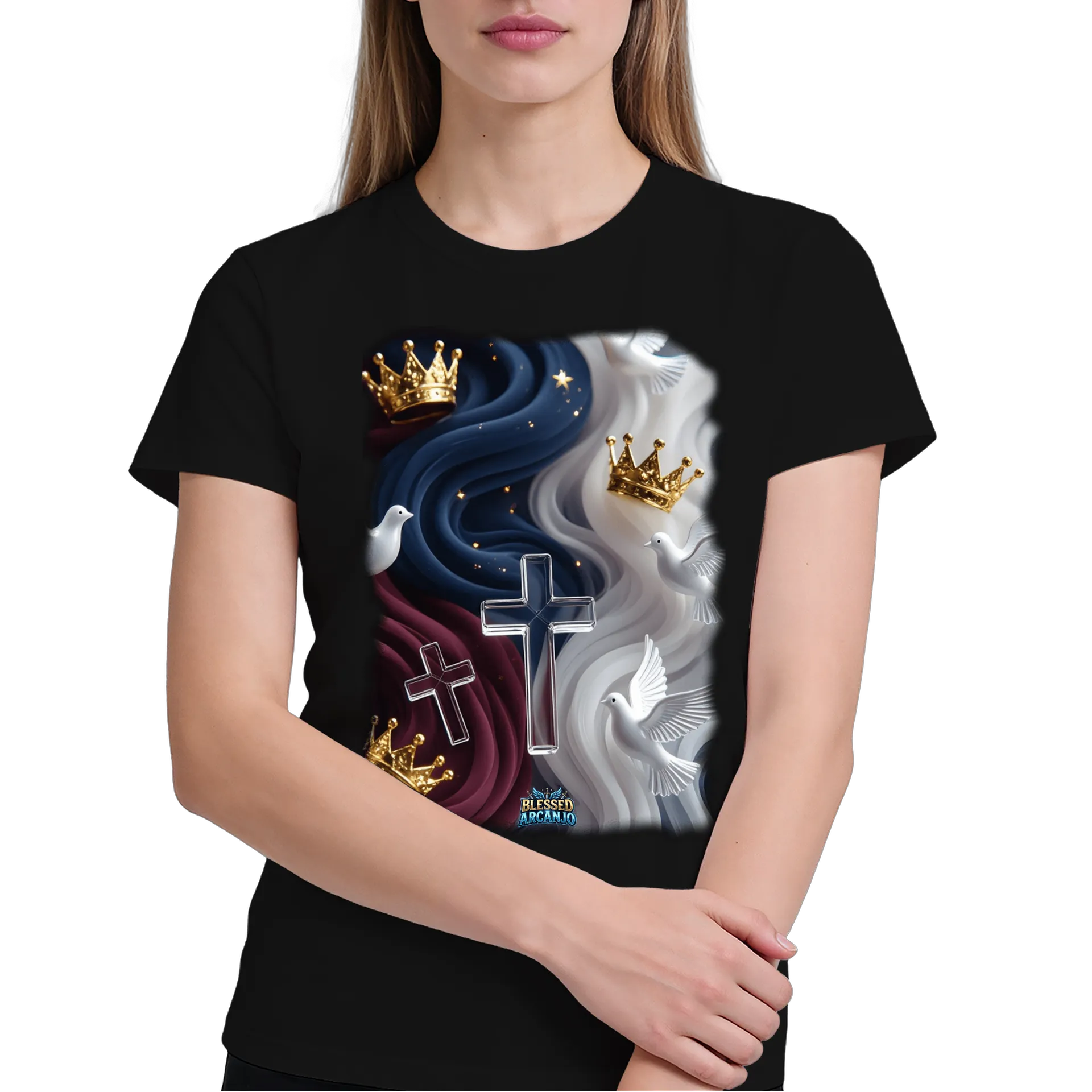 Camiseta Blessed Arcanjo Personalizada 100% Algodão - Imagem 4