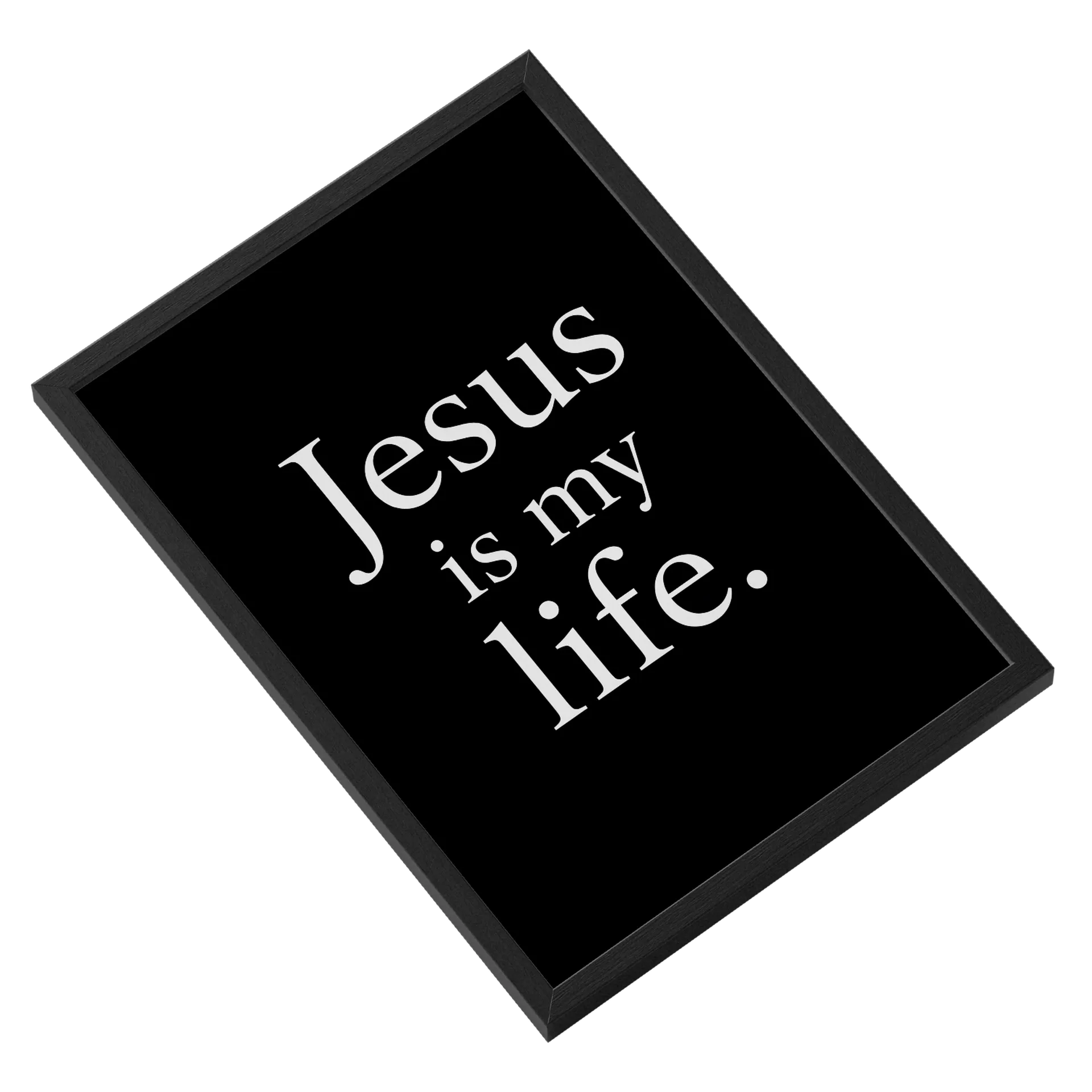 Quadro Tipográfico Jesus Is My Life Preto e Branco A3 - Imagem 2