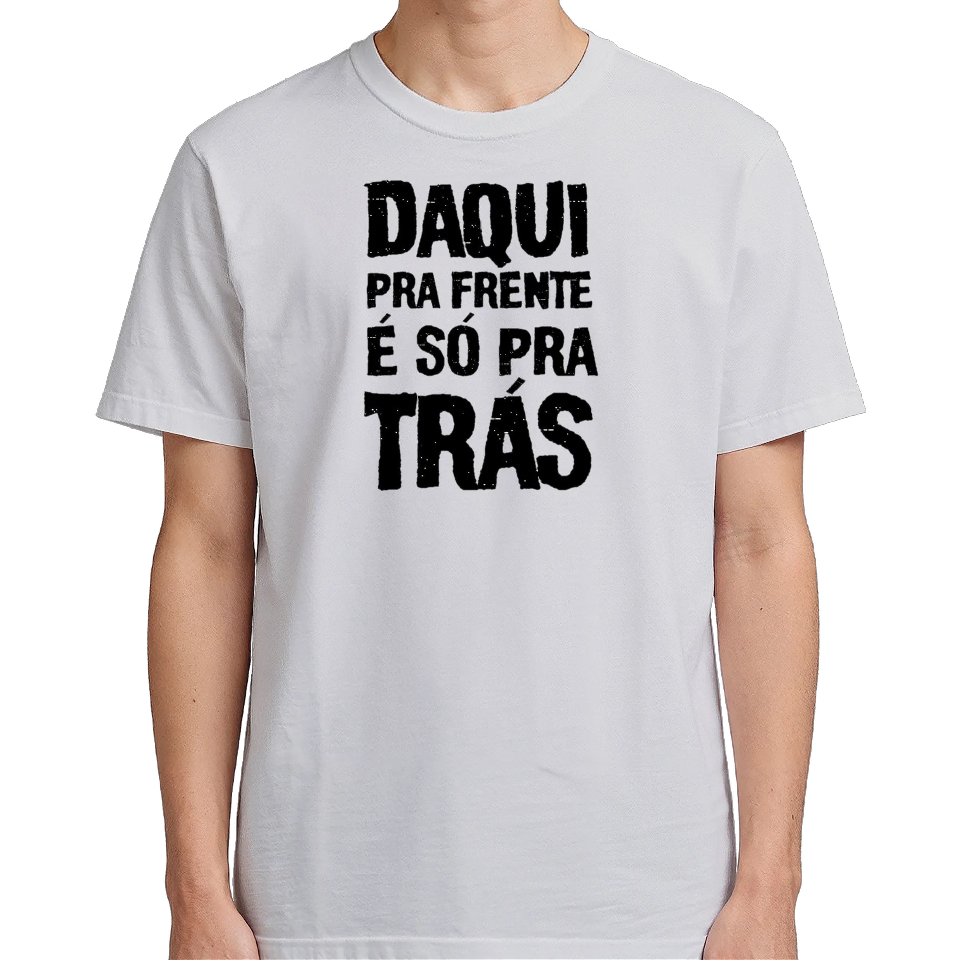 Camiseta Frase Daqui Pra Frente 100% Algodão - Imagem 5