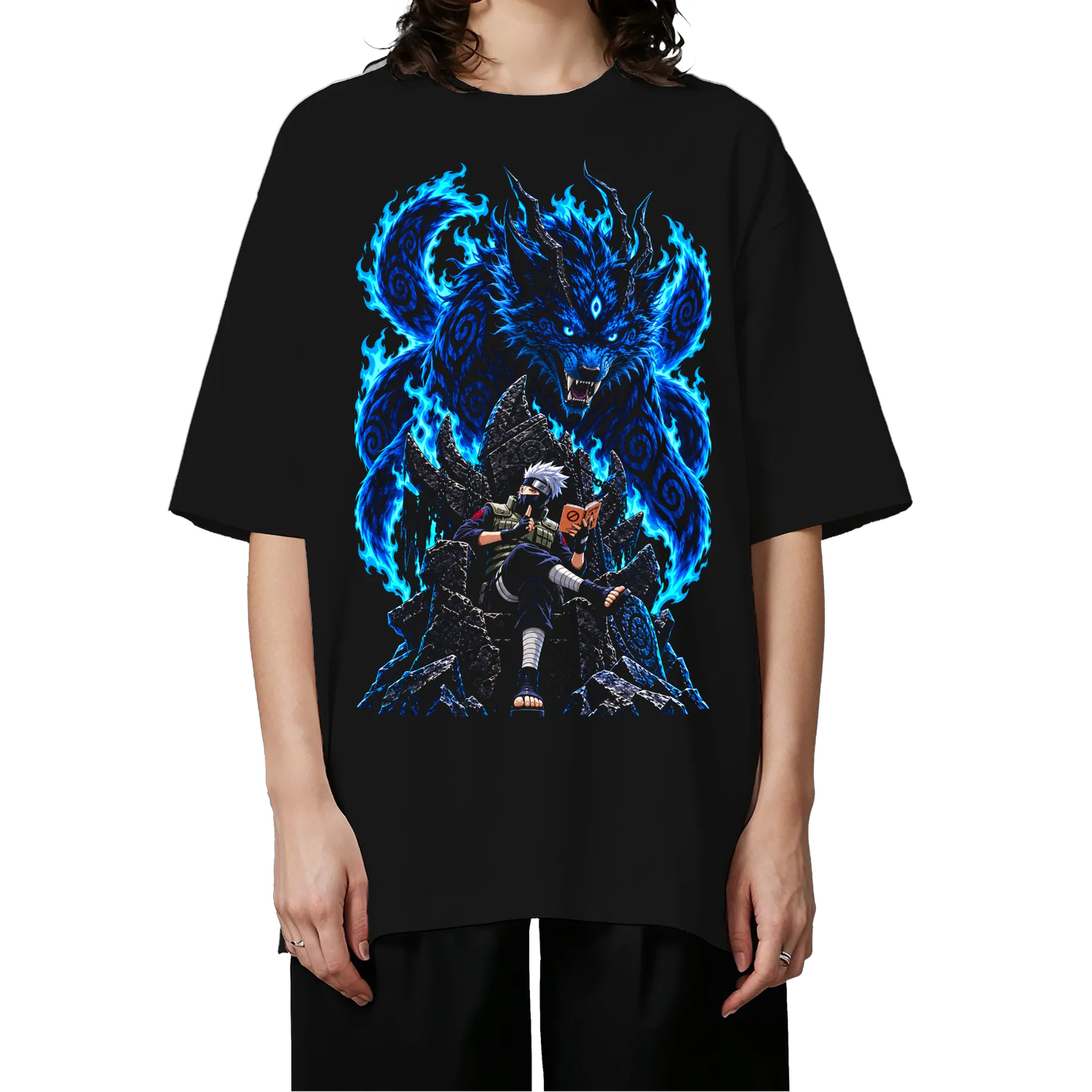 Camiseta Oversized Kakashi e Guardião Anime Naruto Premium - Imagem 3