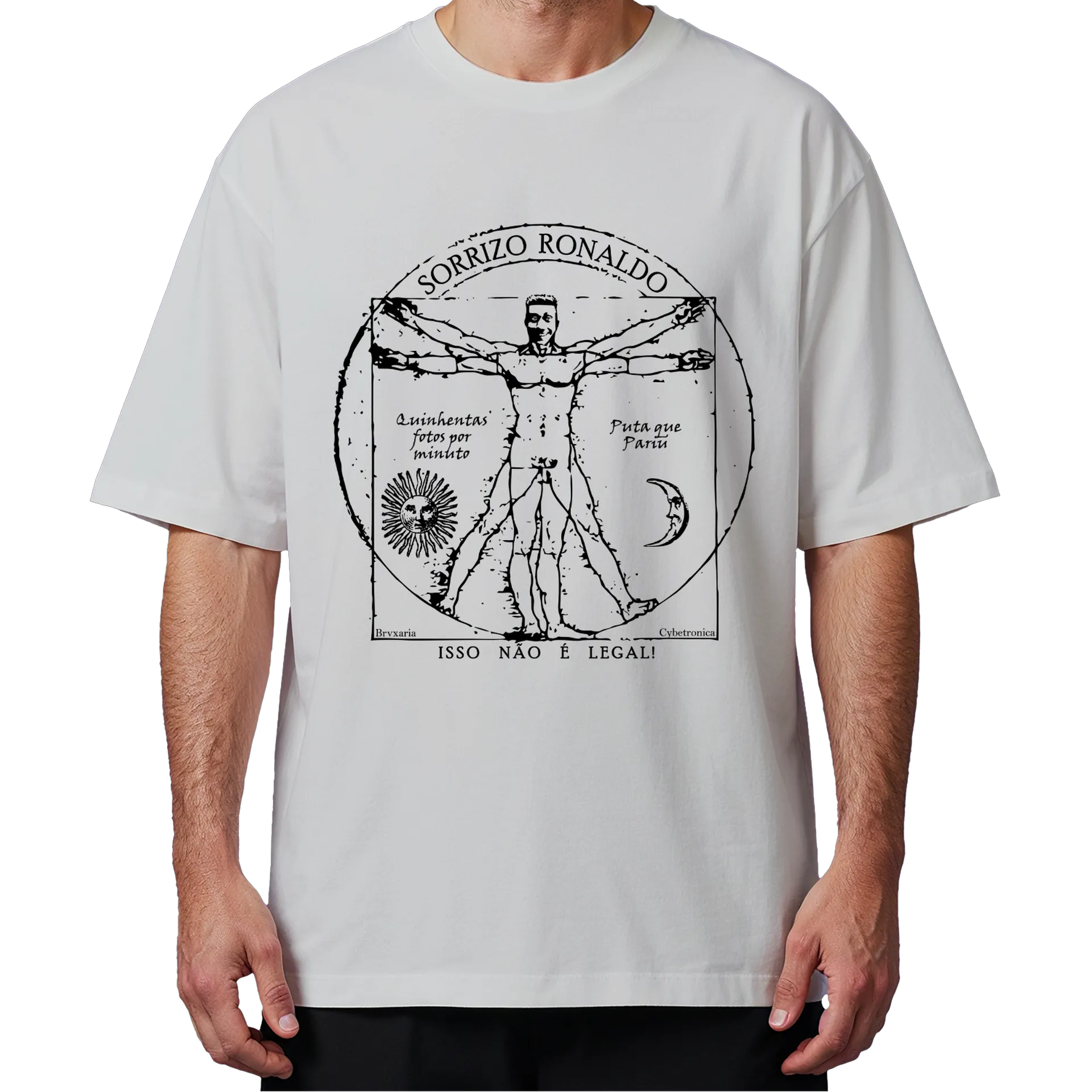 Oversized Sorrizo Ronaldo Branca (Estampa Branca) de BRVXO — imagem 4 de 6