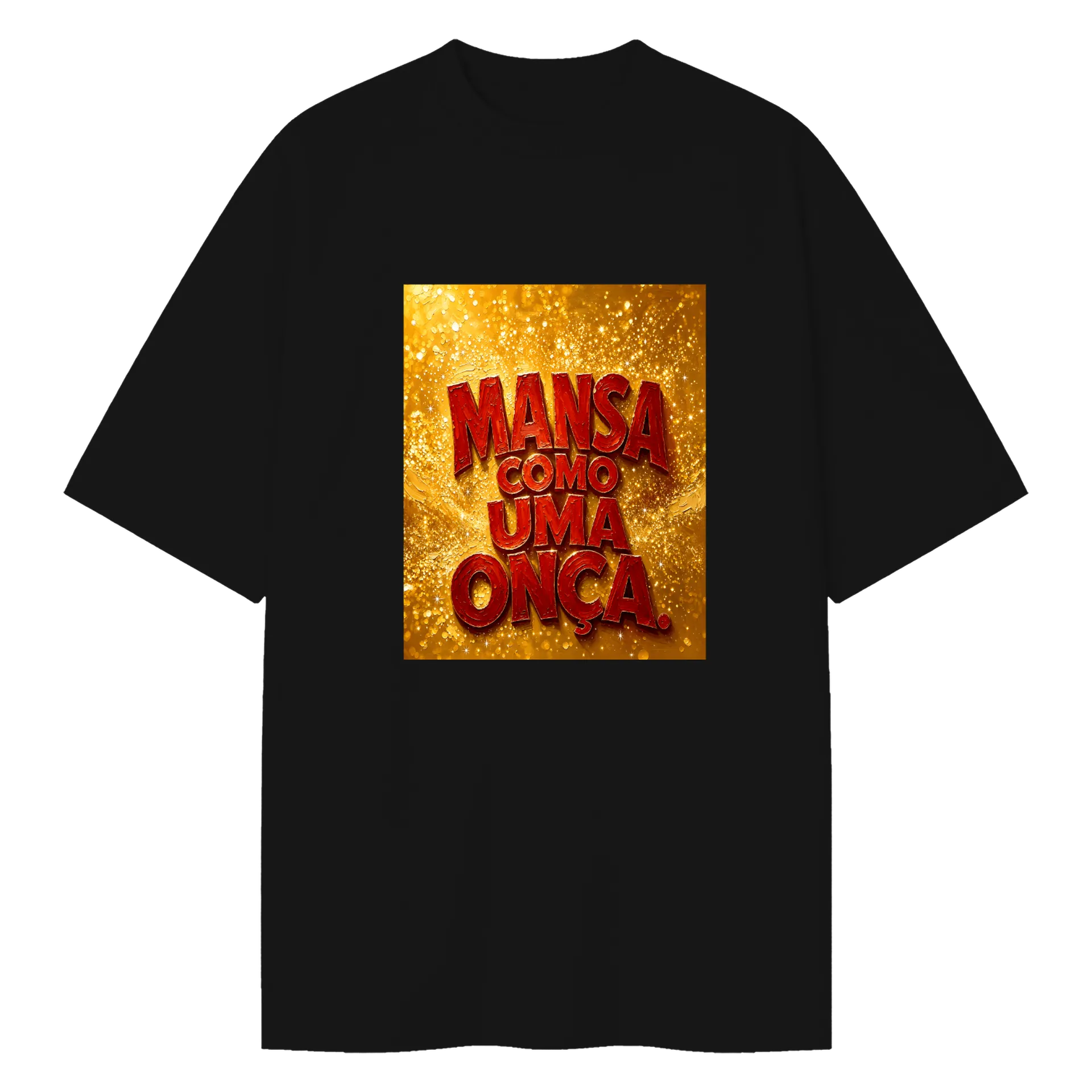 Camiseta Oversized Mensa Com Onça 100% Algodão - Imagem 1