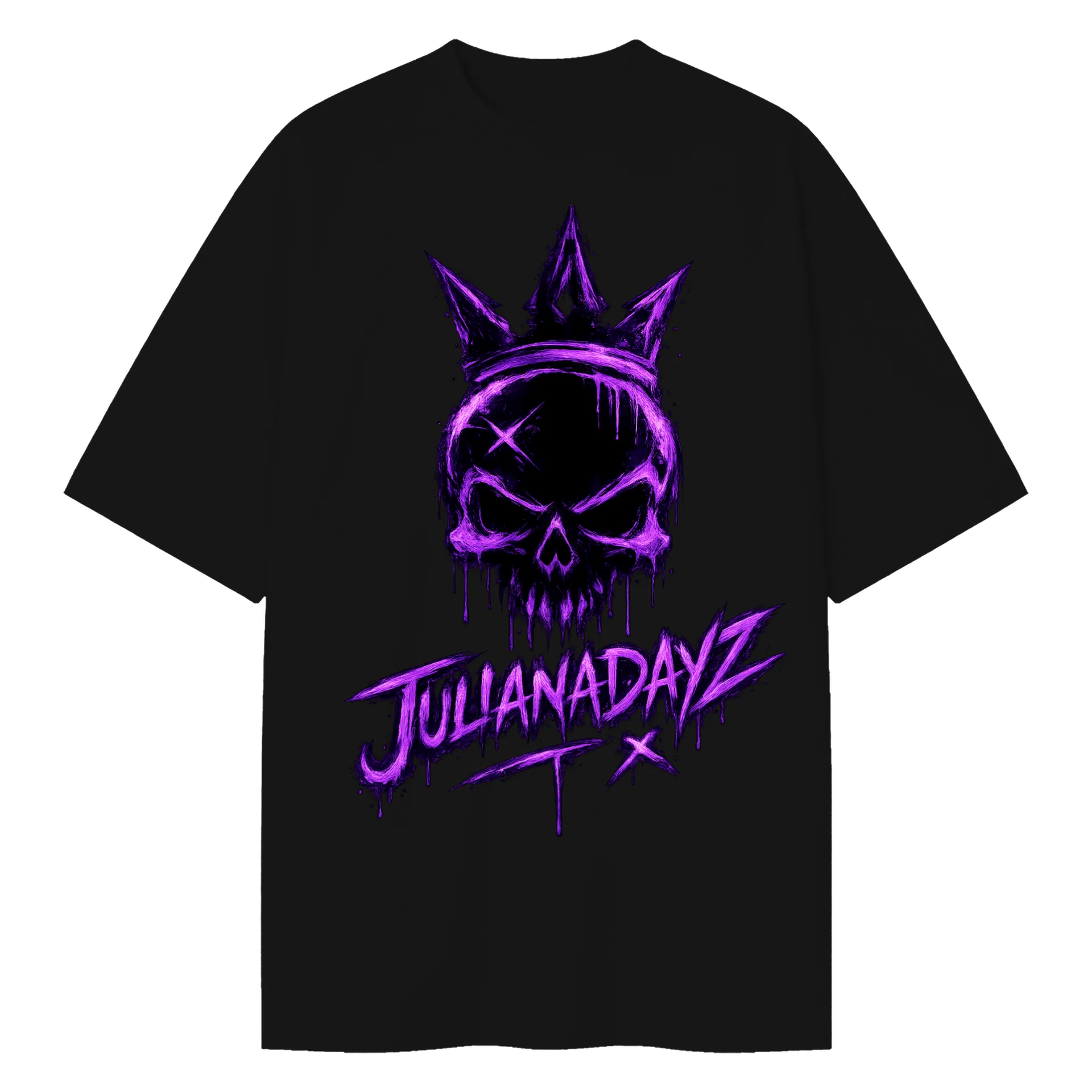 Camiseta Oversized Caveira Coroado Roxo - Imagem 1