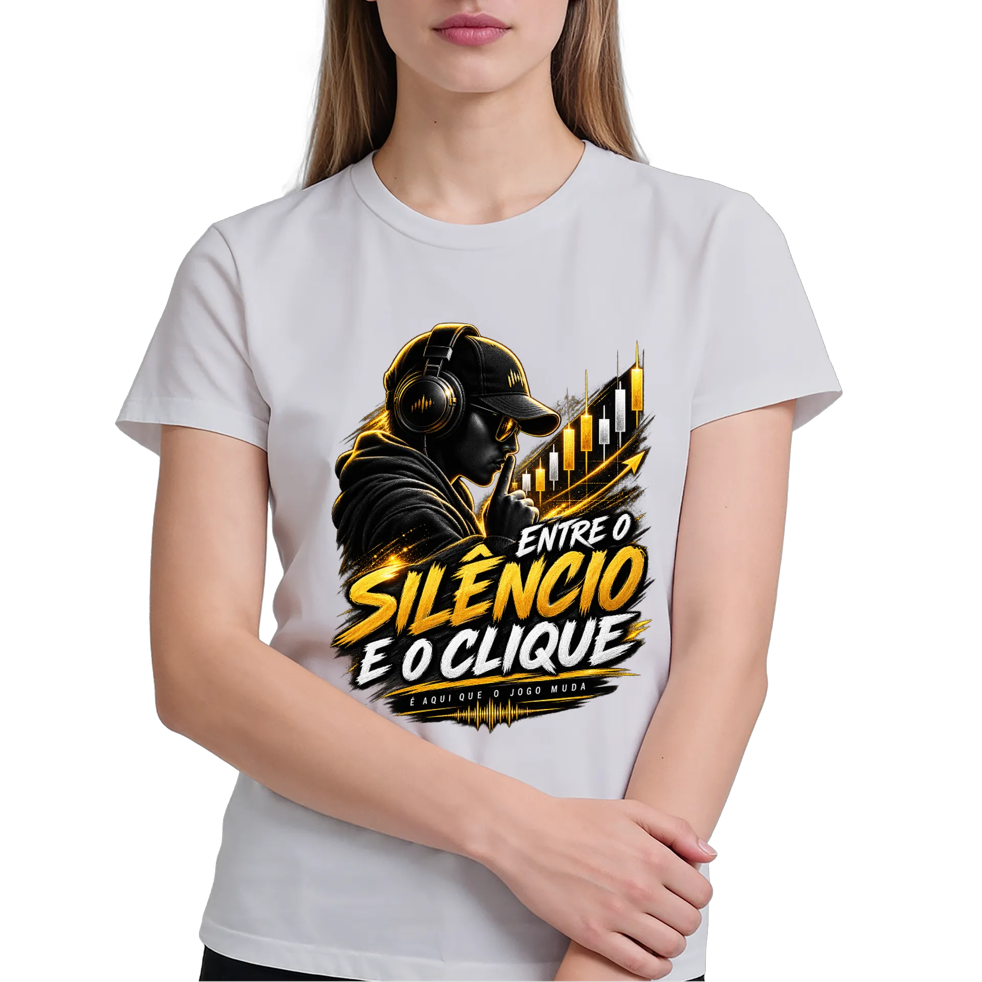 Camiseta Entre o Silêncio e o Clique 100% Algodão - Imagem 4