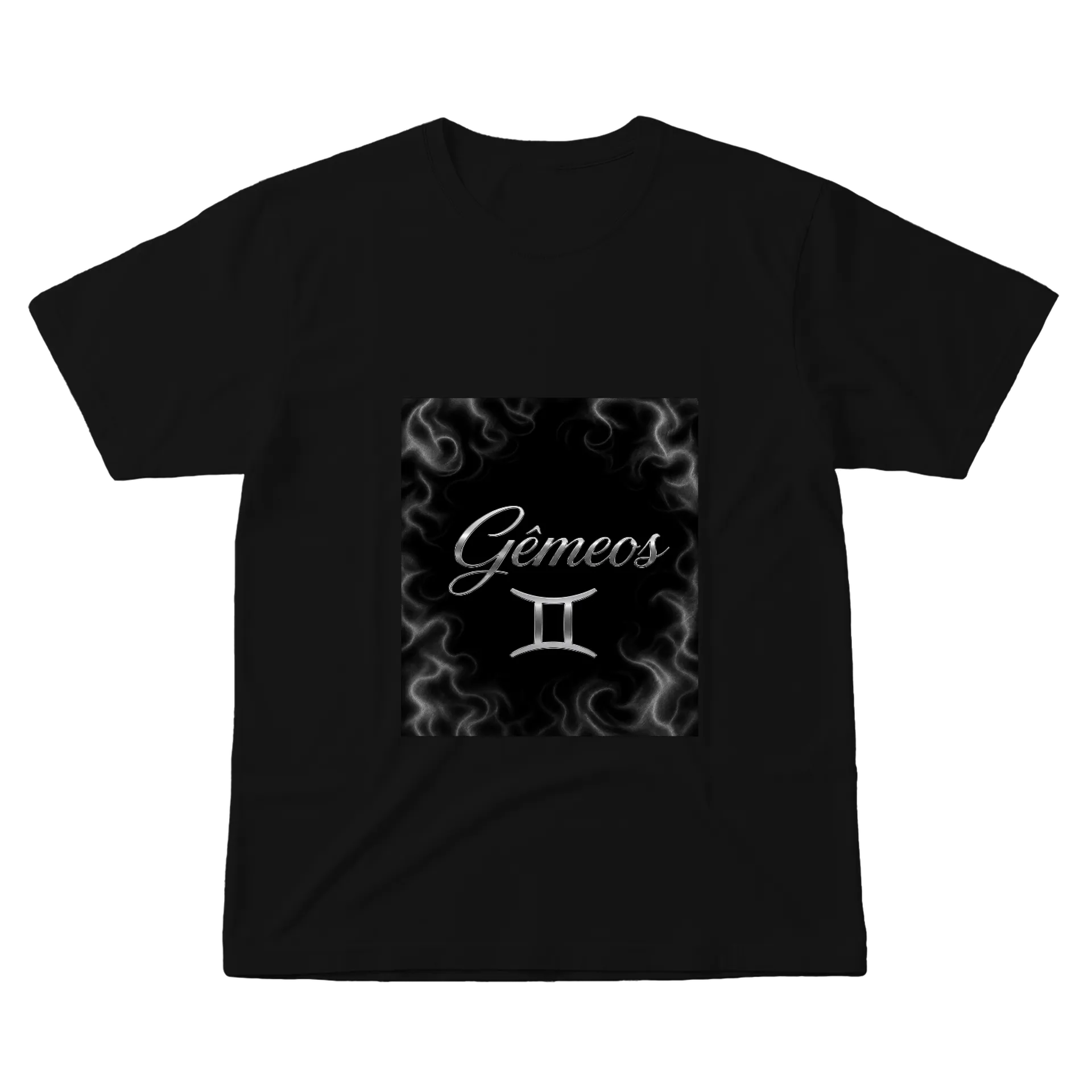 Camiseta Gêmeos Estampa Cinza Preto 100% Algodão - Imagem 1