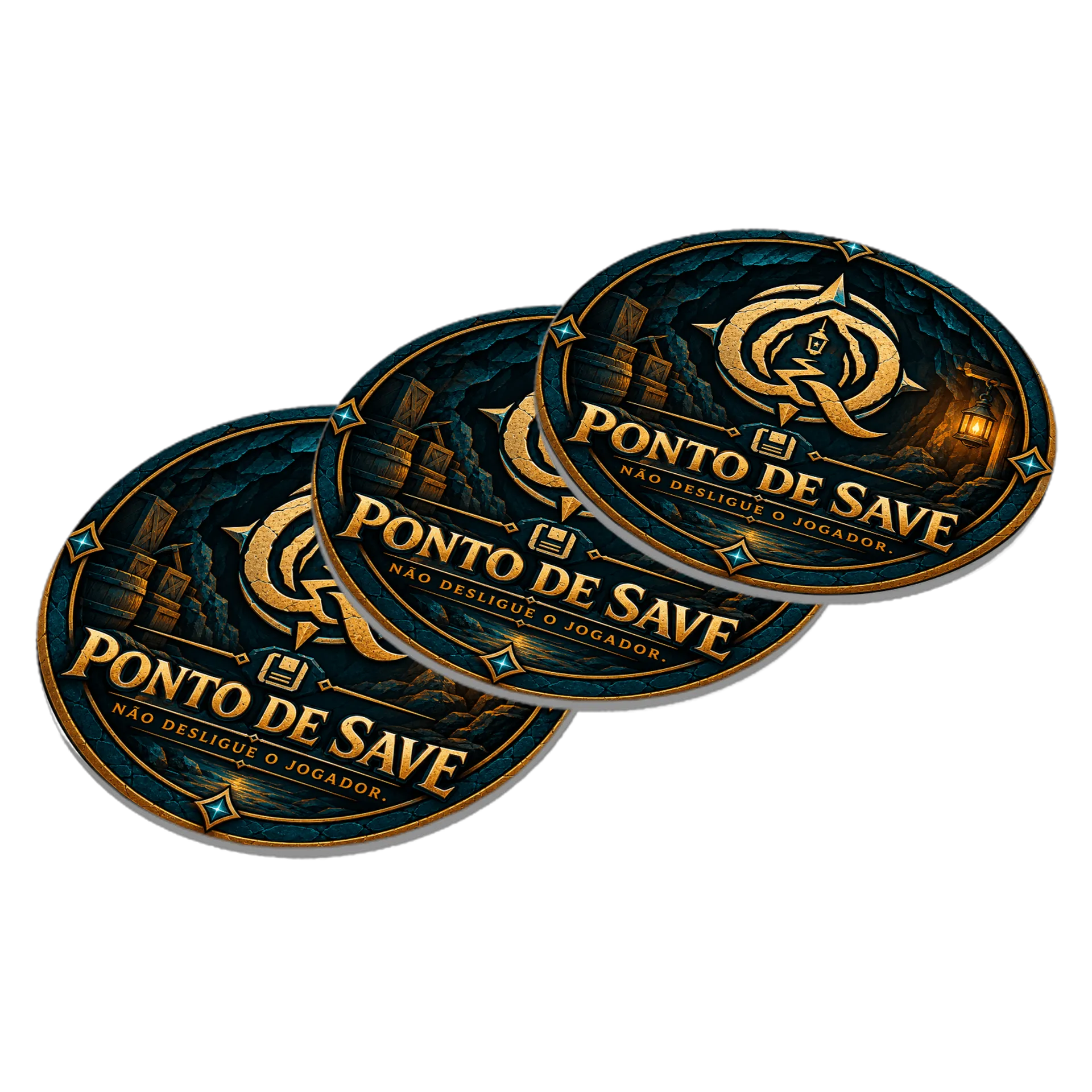 Porta-copo Estampa Ponto de Save Medieval CQ MDF - Imagem 2