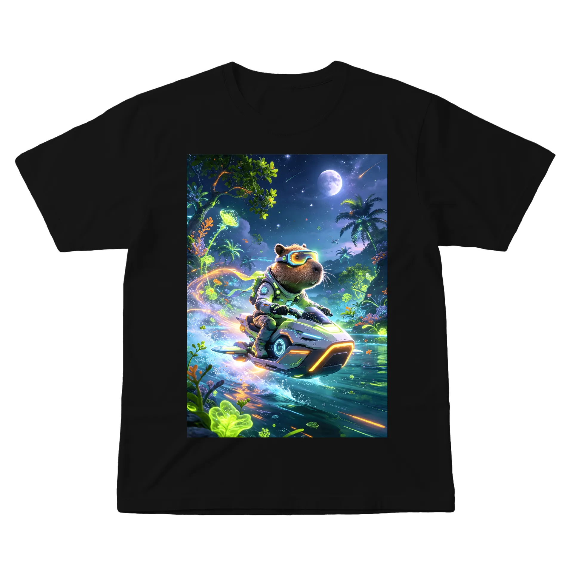 Camiseta Capivara Astronauta em Veículo Futurista 100% de warlemsam — imagem 1 de 6