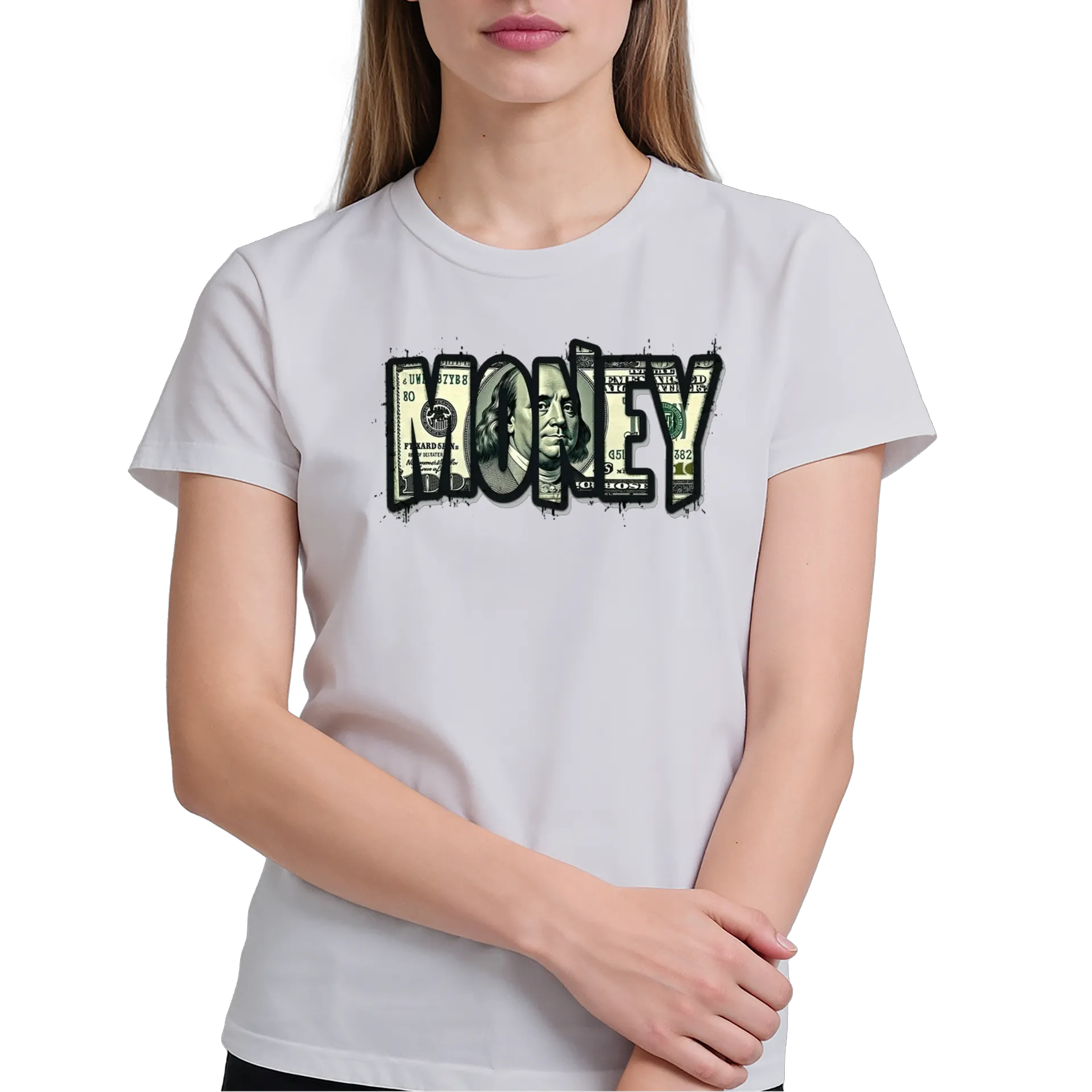 Camiseta Estampa Dollar Dramatizada 100% Algodão - Imagem 4