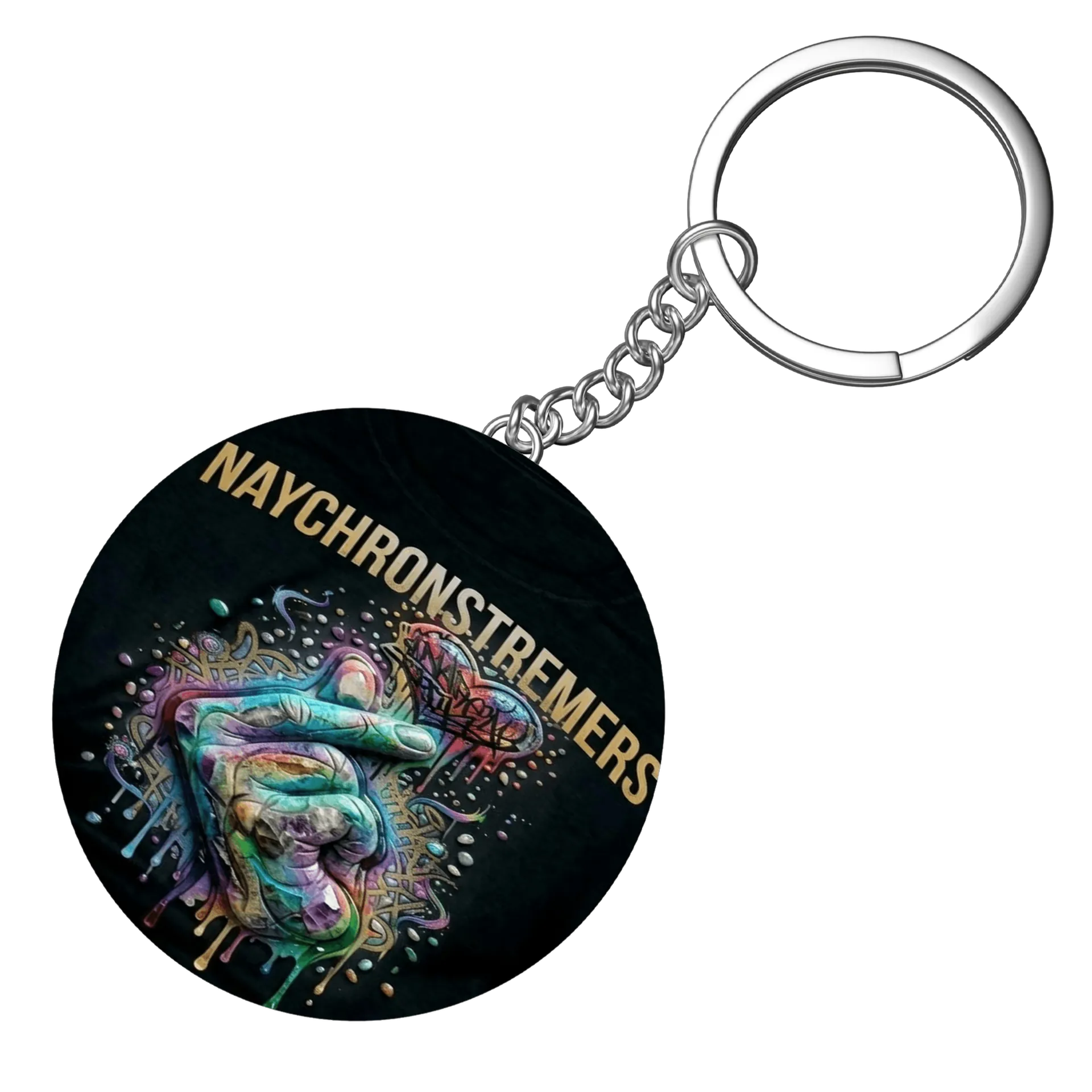 Chaveiro MDF Naychronstreamers Mão em Estilo Graffiti - Imagem 3