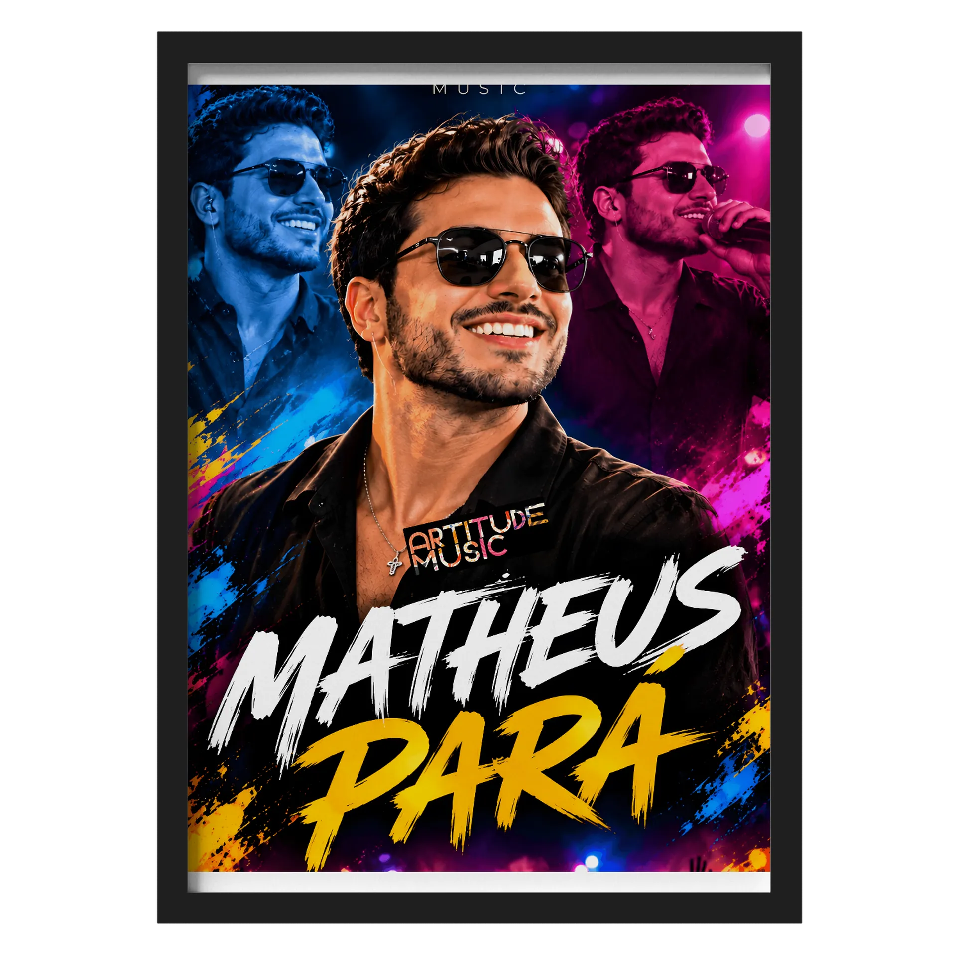 Quadro Matheus Pará Estilo Musical Colorido A3 - Imagem 1