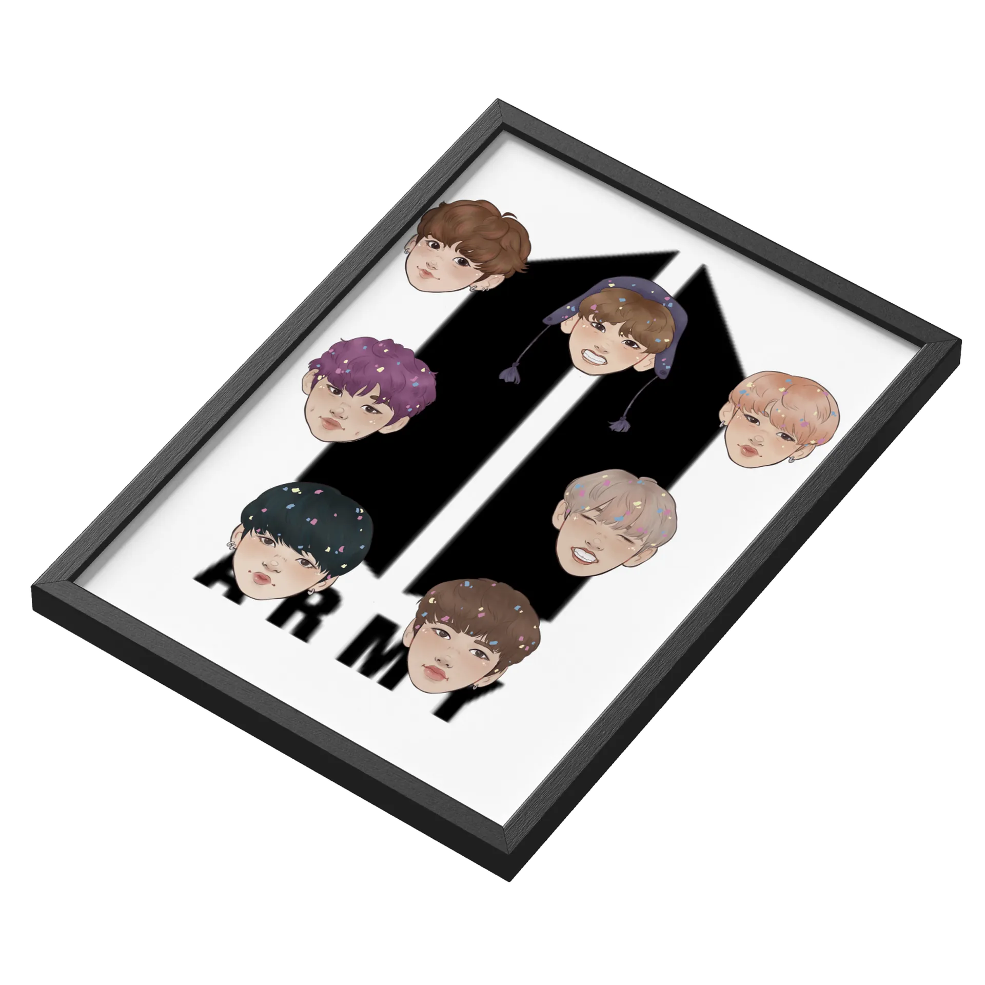 Quadro Estampas de Rostos com Confete A3 - Imagem 3