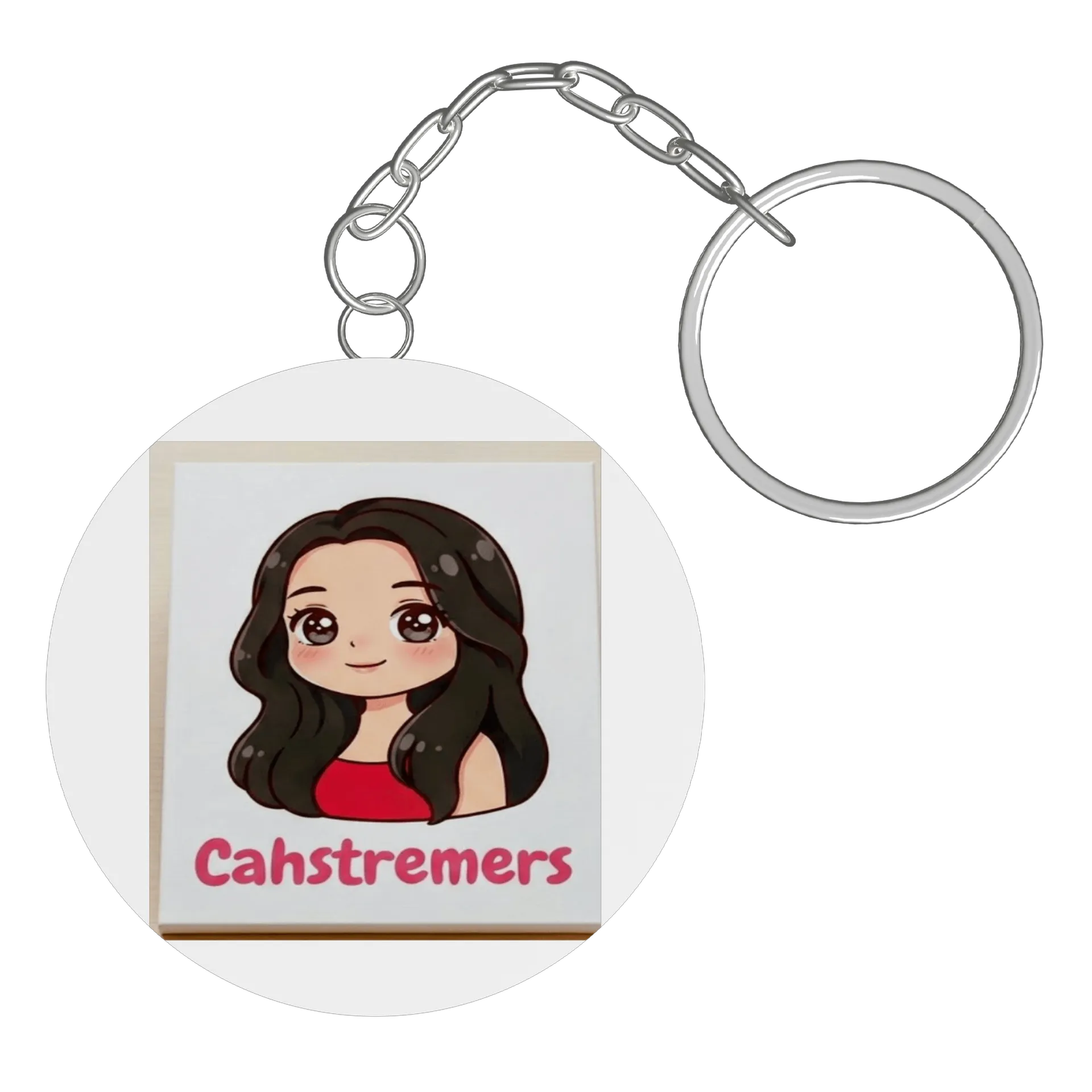 Chaveiro MDF Garota Cartoon Cahstremers Estampa Colorida - Imagem 2