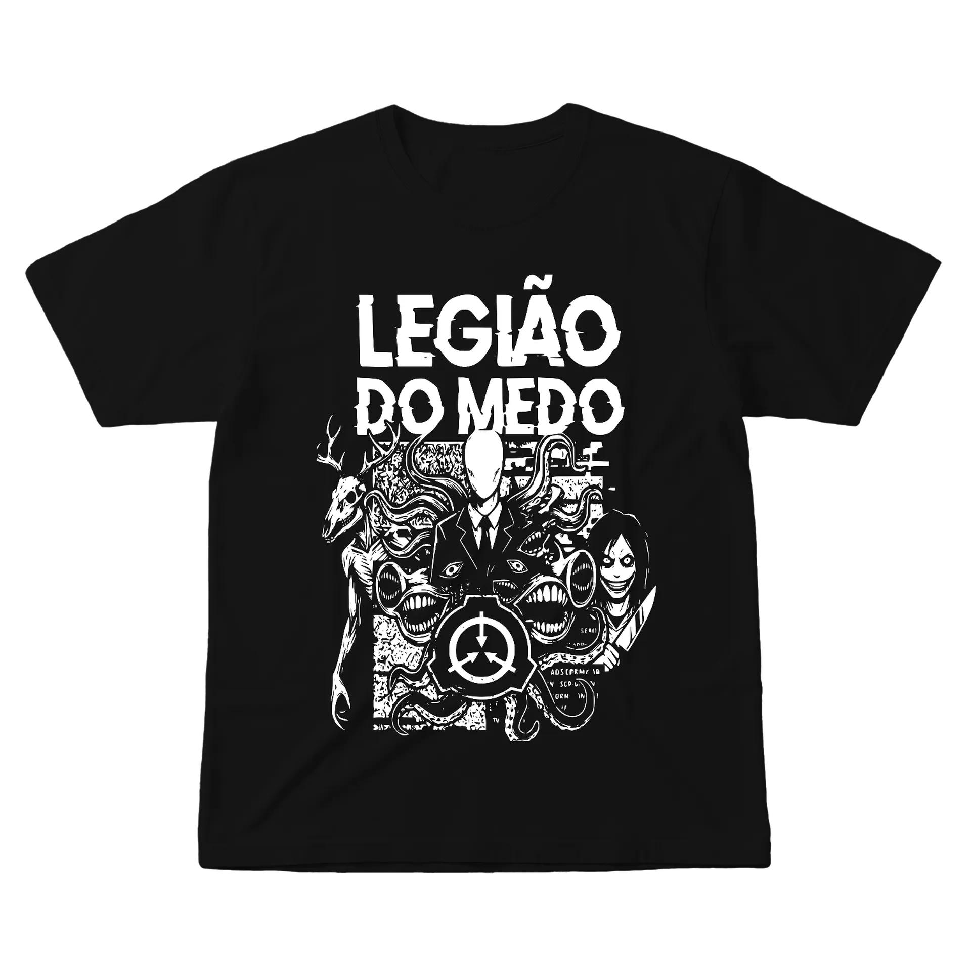 Camiseta Legião do Medo Estampa Monocromática 100% Algodão - Imagem 1