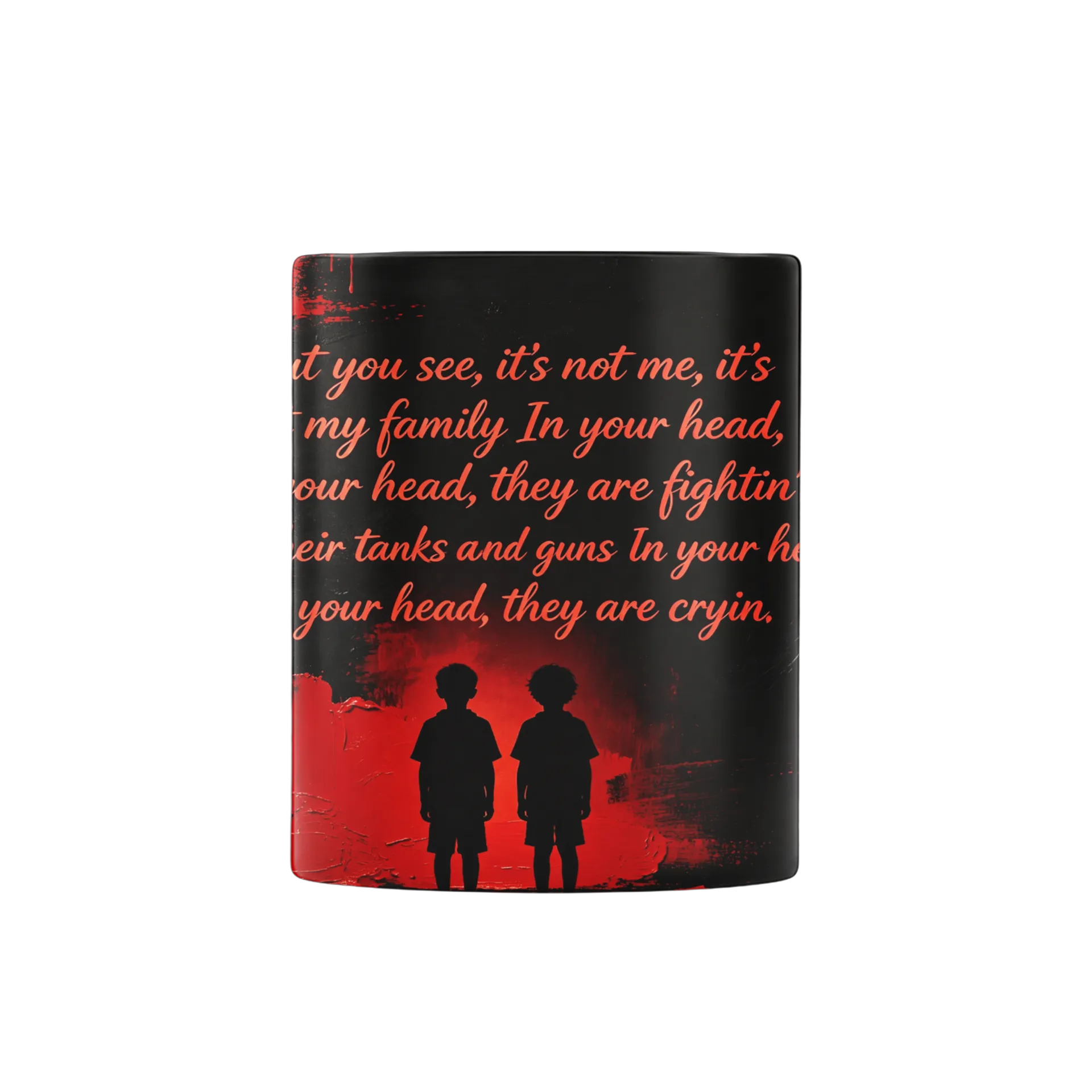 Caneca Branco Estampa Letras Red Black 325ml - Imagem 1
