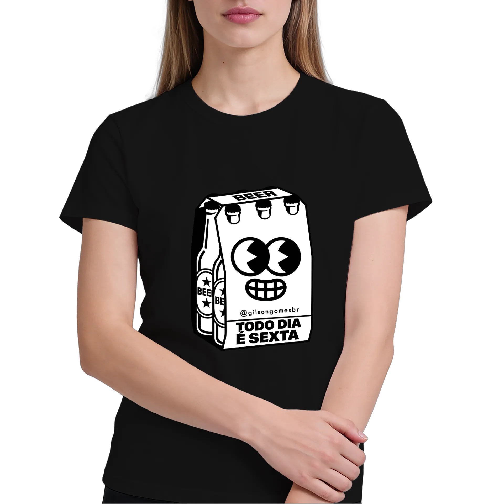 Camiseta pack de cerveja com texto todo dia é sexta - Imagem 4