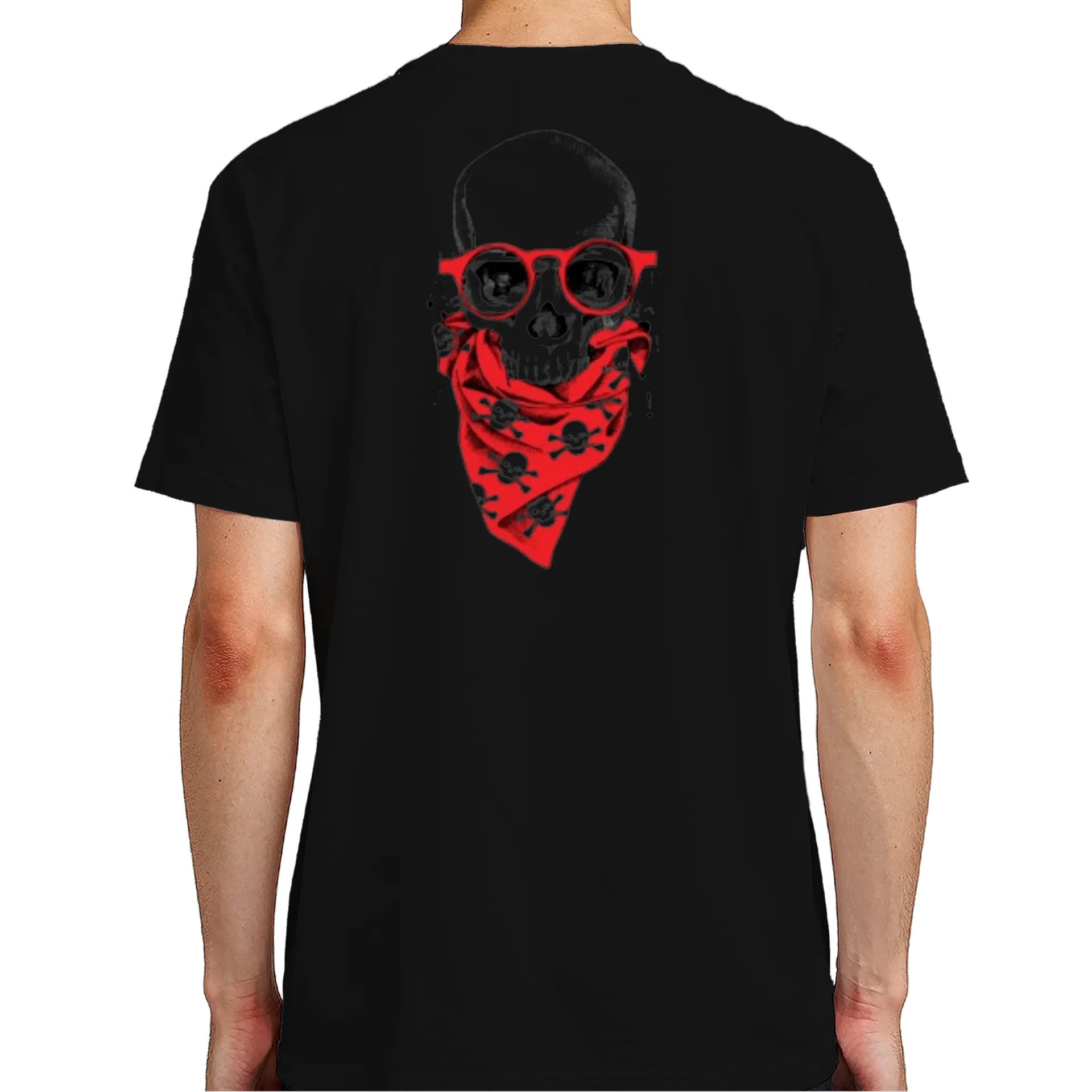Camiseta Caveira Óculos e Lenço Estampa Personalizada 100% - Imagem 7