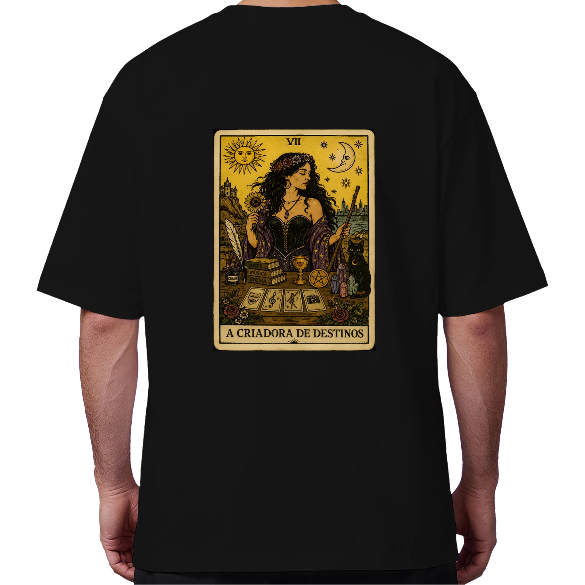 Camiseta Oversized A Criadora de Destinos Estampa Tinta - Imagem 6