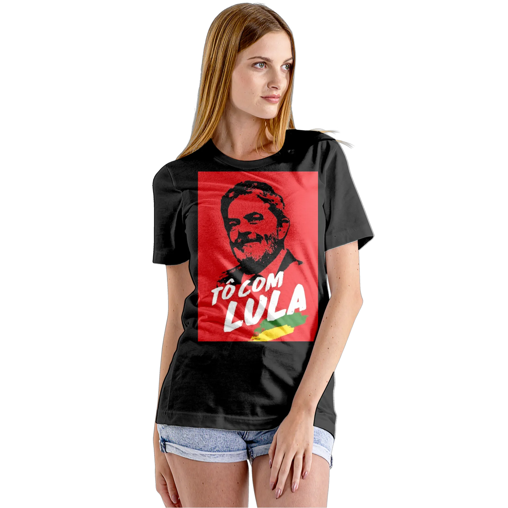 Camiseta Babylook Tô Com Lula Estampa Tipográfica 100% - Imagem 5